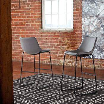 A2Z Furniture - Ashley Furniture - Centiar Dining Room - Pub Height Bar Stool (Set of 2) / Gray - D372-830X2
