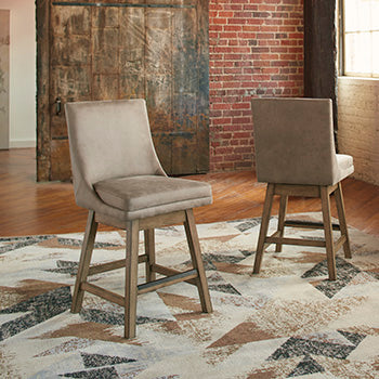 A2Z Furniture - Ashley Furniture - Tallenger Dining Room - Counter Height Bar Stool (Set of 2) / Beige - D380-524X2