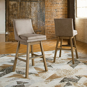 A2Z Furniture - Ashley Furniture - Tallenger Dining Room - Bar Height Bar Stool (Set of 2) / Beige - D380-530X2