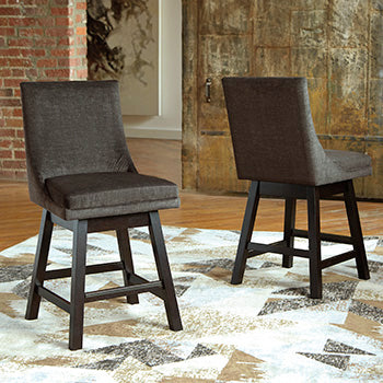 A2Z Furniture - Ashley Furniture - Tallenger Dining Room - Counter Height Bar Stool (Set of 2) / Dark Gray - D380-624X2