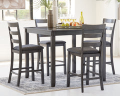 A2Z Furniture - Ashley Furniture - Bridson Dining Room - Square Counter TBL Set (5/CN) / Gray - D383-223