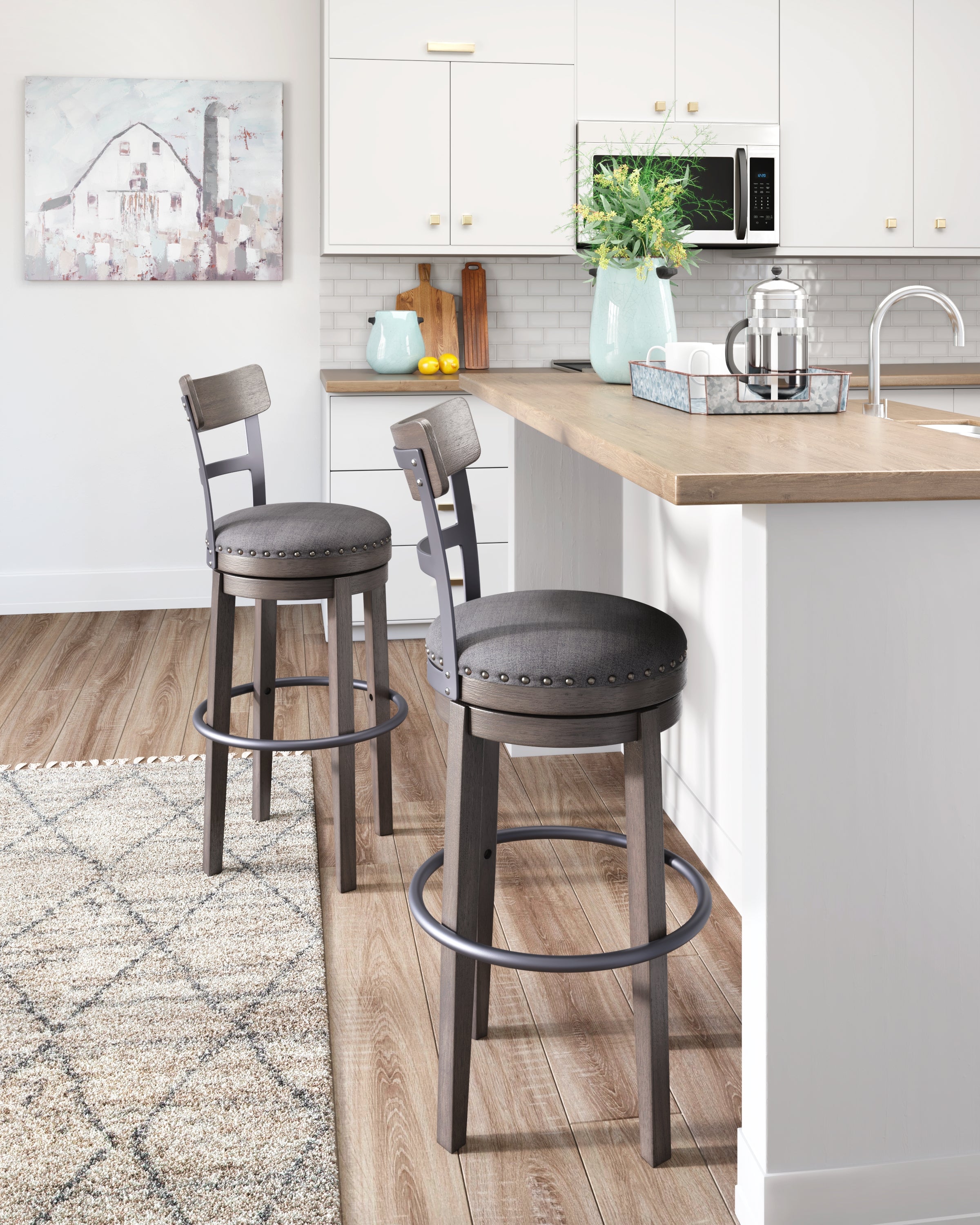 A2Z Furniture - Ashley Furniture - Caitbrook Dining Room - Tall UPH Swivel Barstool(1/CN) / Gray - D388-230