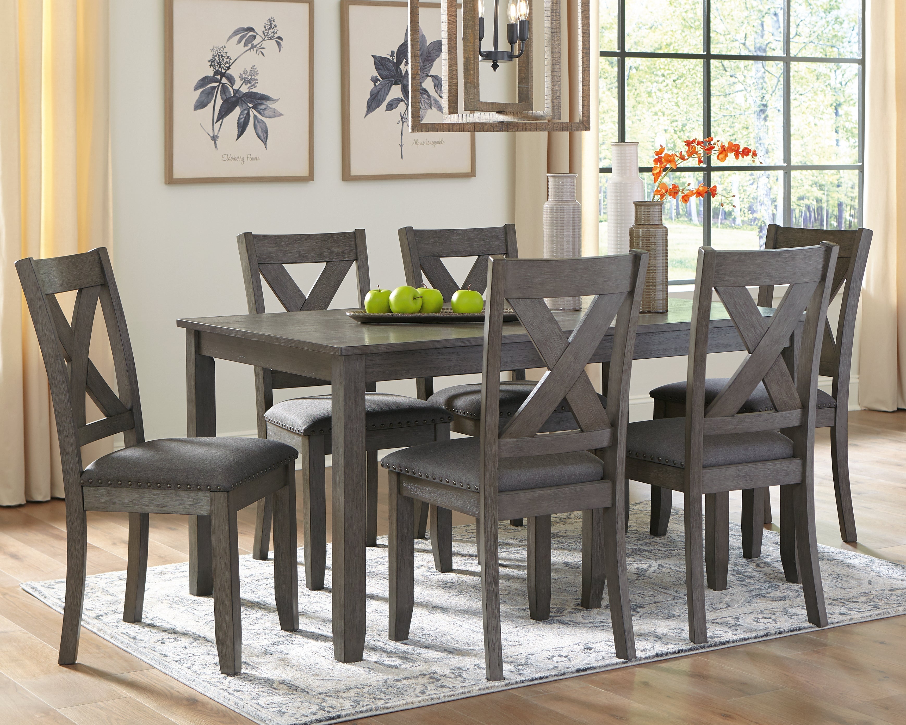 A2Z Furniture - Ashley Furniture - Caitbrook Dining Room - RECT DRM Table Set (7/CN) / Gray - D388-425