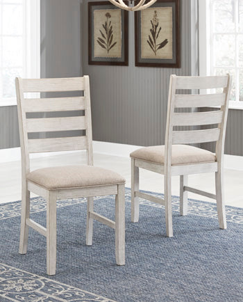 A2Z Furniture - Ashley Furniture - Skempton Dining Room - Dining Chair (Set of 2) / White/Light Brown - D394-01X2