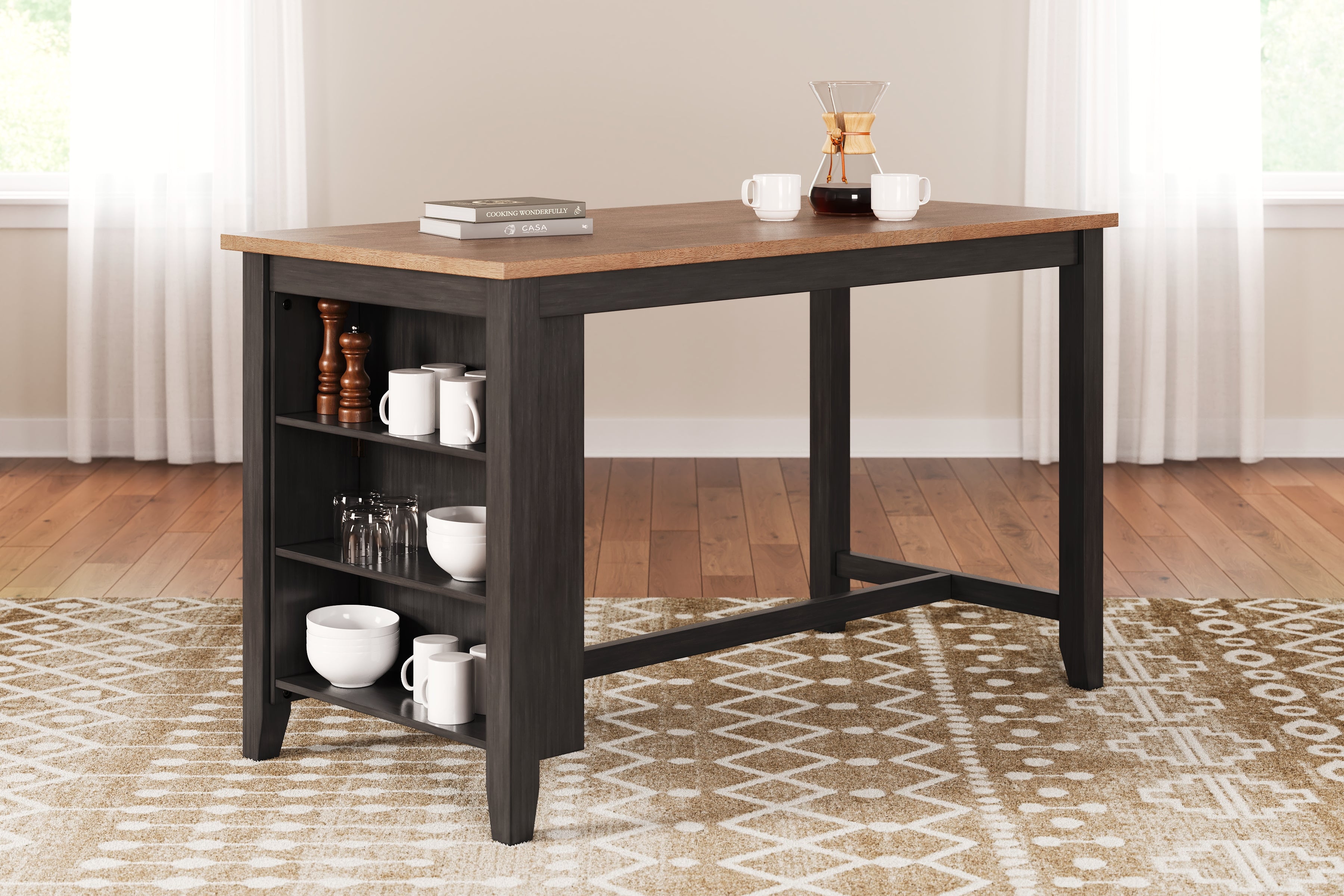 A2Z Furniture - Ashley Furniture - Gesthaven Dining Room - RECT Dining Room Counter Table / Natural/Brown - D396-13