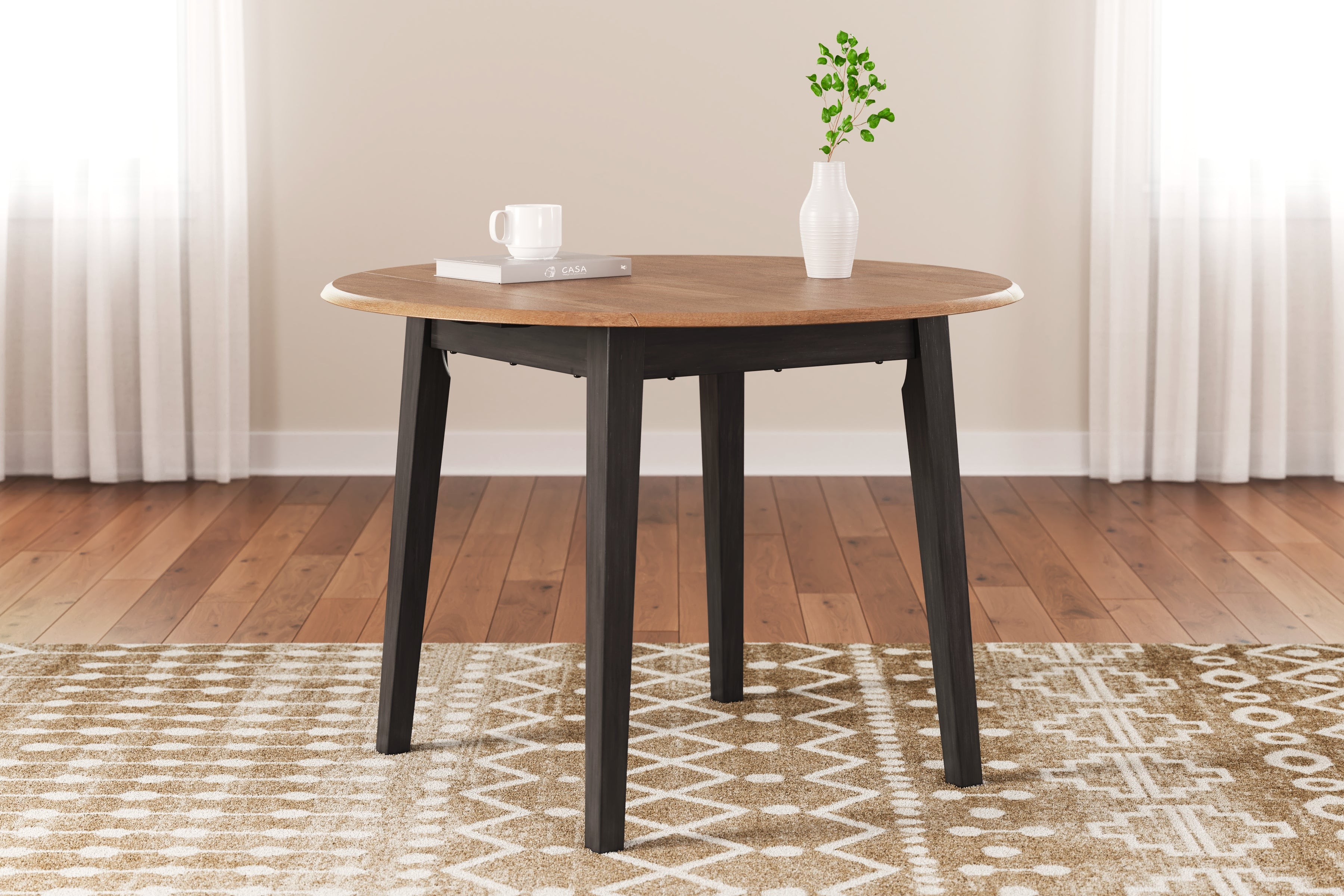 A2Z Furniture - Ashley Furniture - Gesthaven Dining Room - Round DRM Drop Leaf Table / Natural/Brown - D396-15