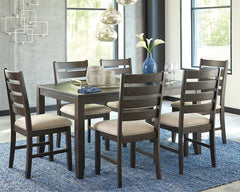 A2Z Furniture - Ashley Furniture - Rokane Dining Room - Dining Room Table Set (7/CN) / Brown - D397-425