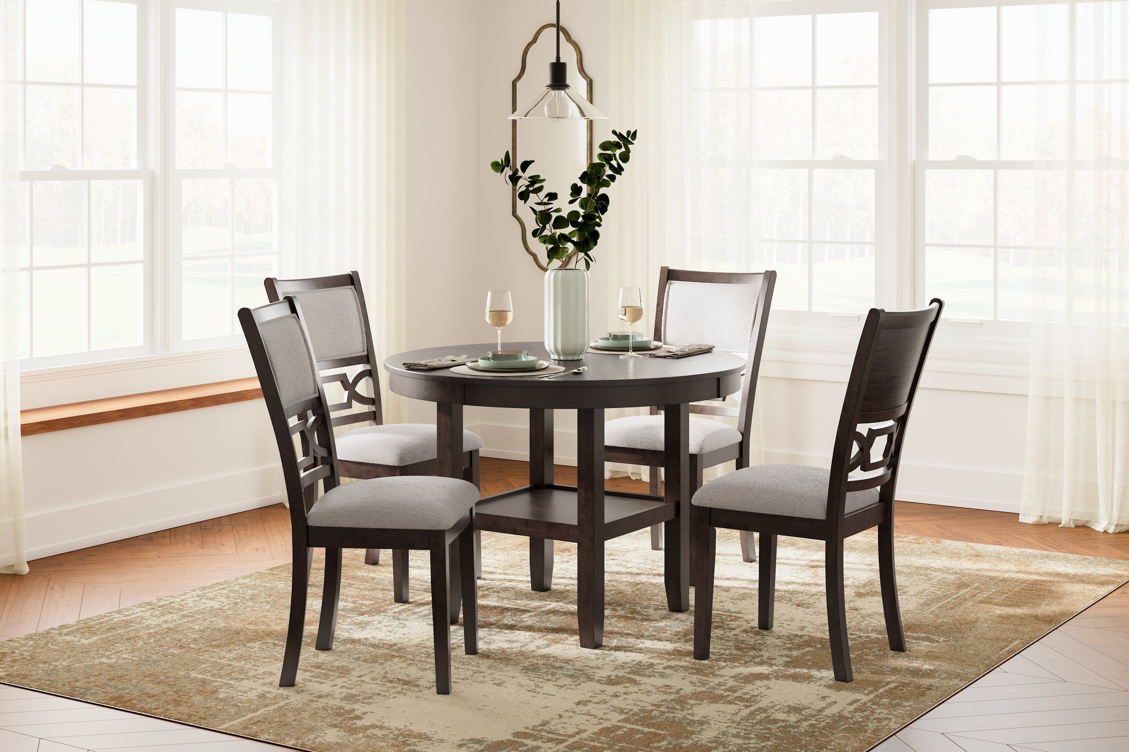 A2Z Furniture - Ashley Furniture - Langwest Dining Room - Dining Room Table Set (5/CN) / Brown - D422-225