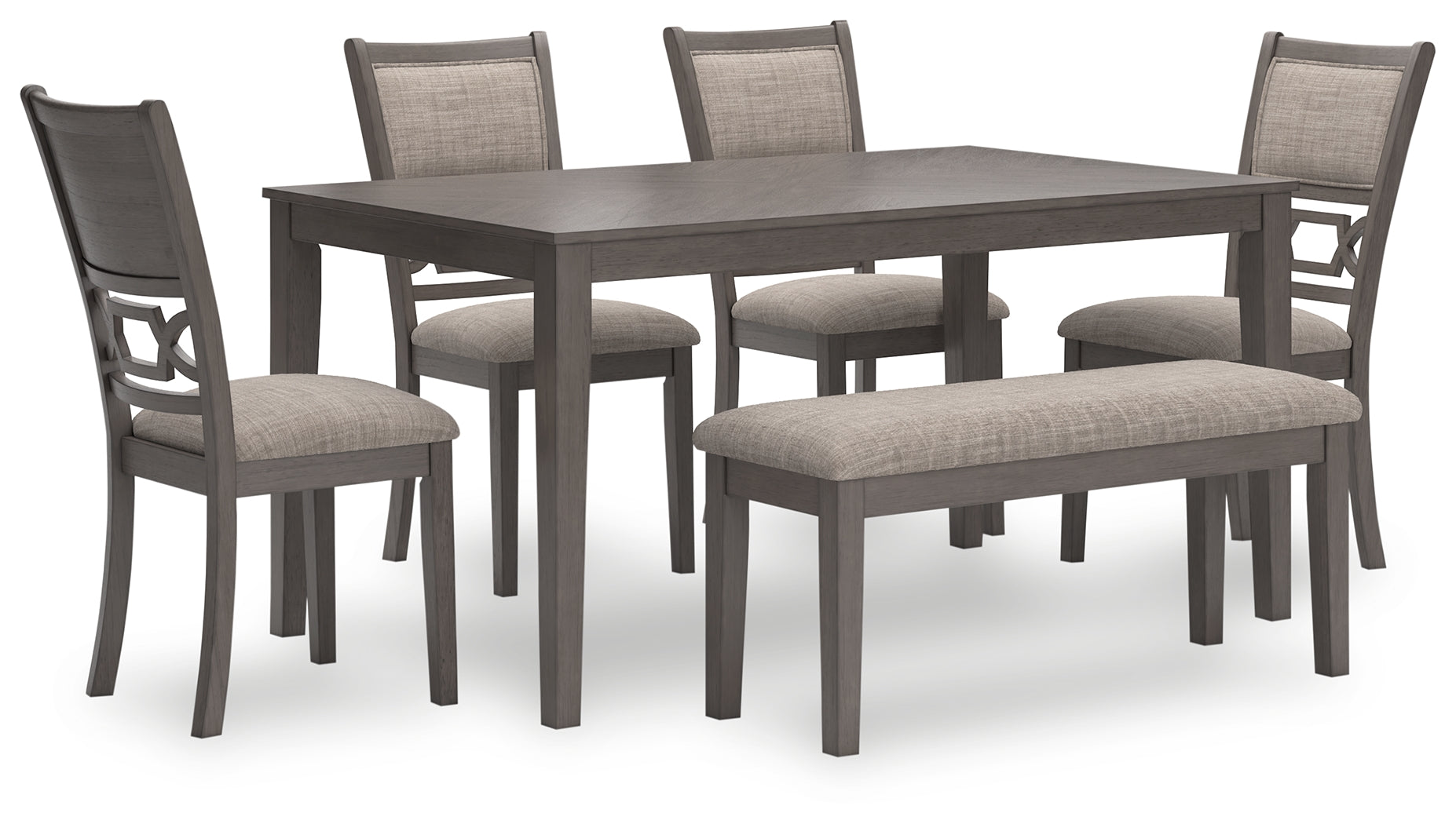 A2Z Furniture - Ashley Furniture - Wrenning Dining Room - Dining Room Table Set (6/CN) / Gray - D425-325