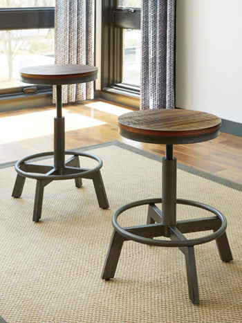 A2Z Furniture - Ashley Furniture - Torjin Dining Room - Counter Height Stool (Set of 2) / Brown/Gray - D440-024X2