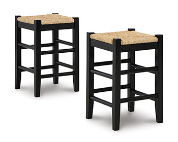 A2Z Furniture - Ashley Furniture - Mirimyn Dining Room - Counter Height Bar Stool (Set of 2) / Black - D508-124X2