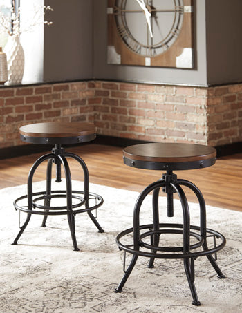 A2Z Furniture - Ashley Furniture - Valebeck Dining Room - Counter Height Bar Stool (Set of 2) / Brown/Black - D546-224X2