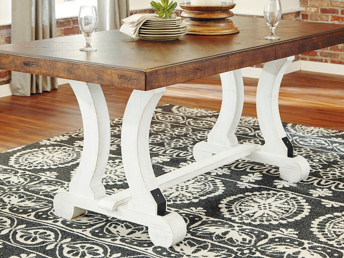 A2Z Furniture - Ashley Furniture - Valebeck Dining Room - Rectangular Dining Room Table / White/Brown - D546-35
