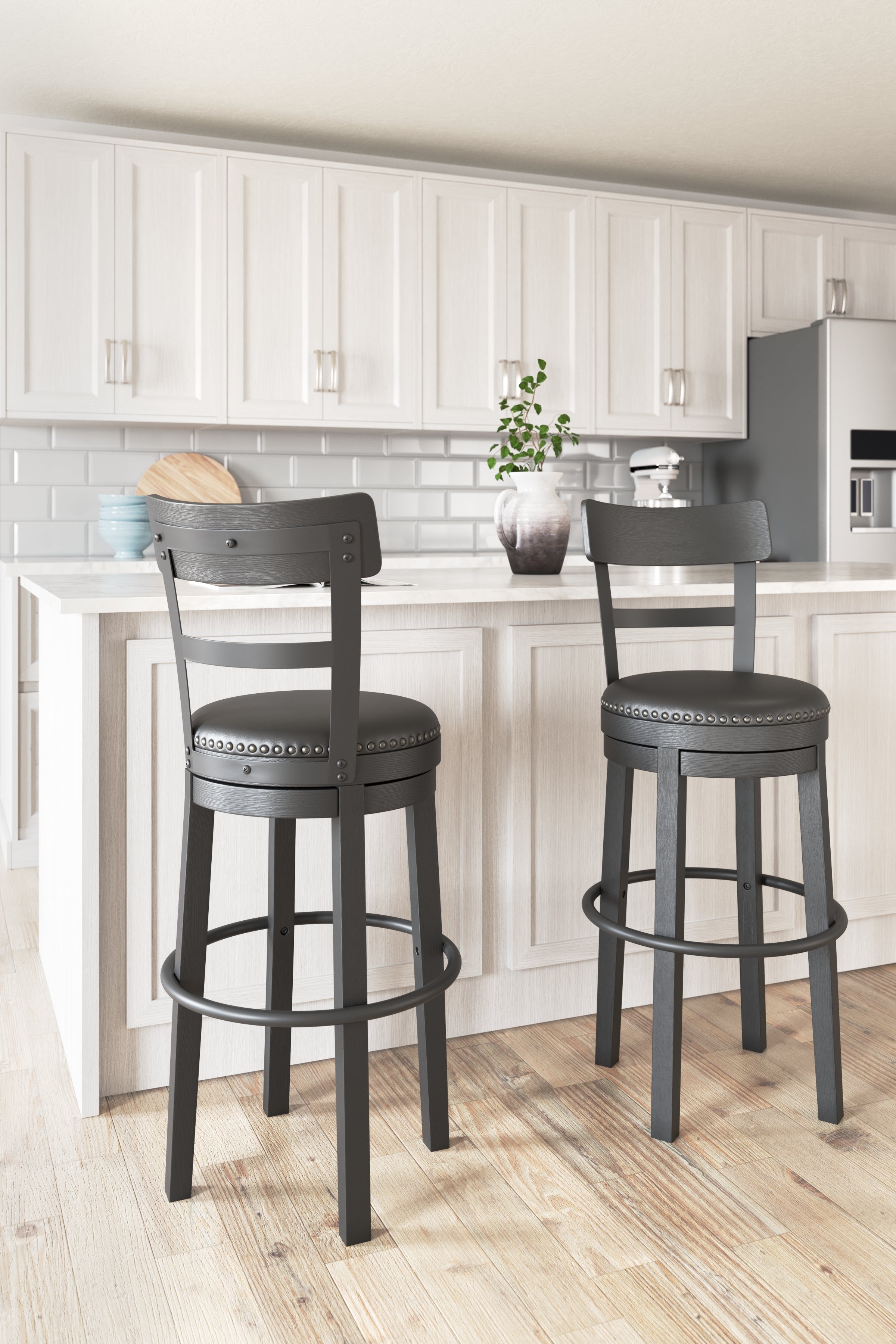 A2Z Furniture - Ashley Furniture - Valebeck Dining Room - Bar Height Bar Stool (Set of 2) / Multi - D546-630X2