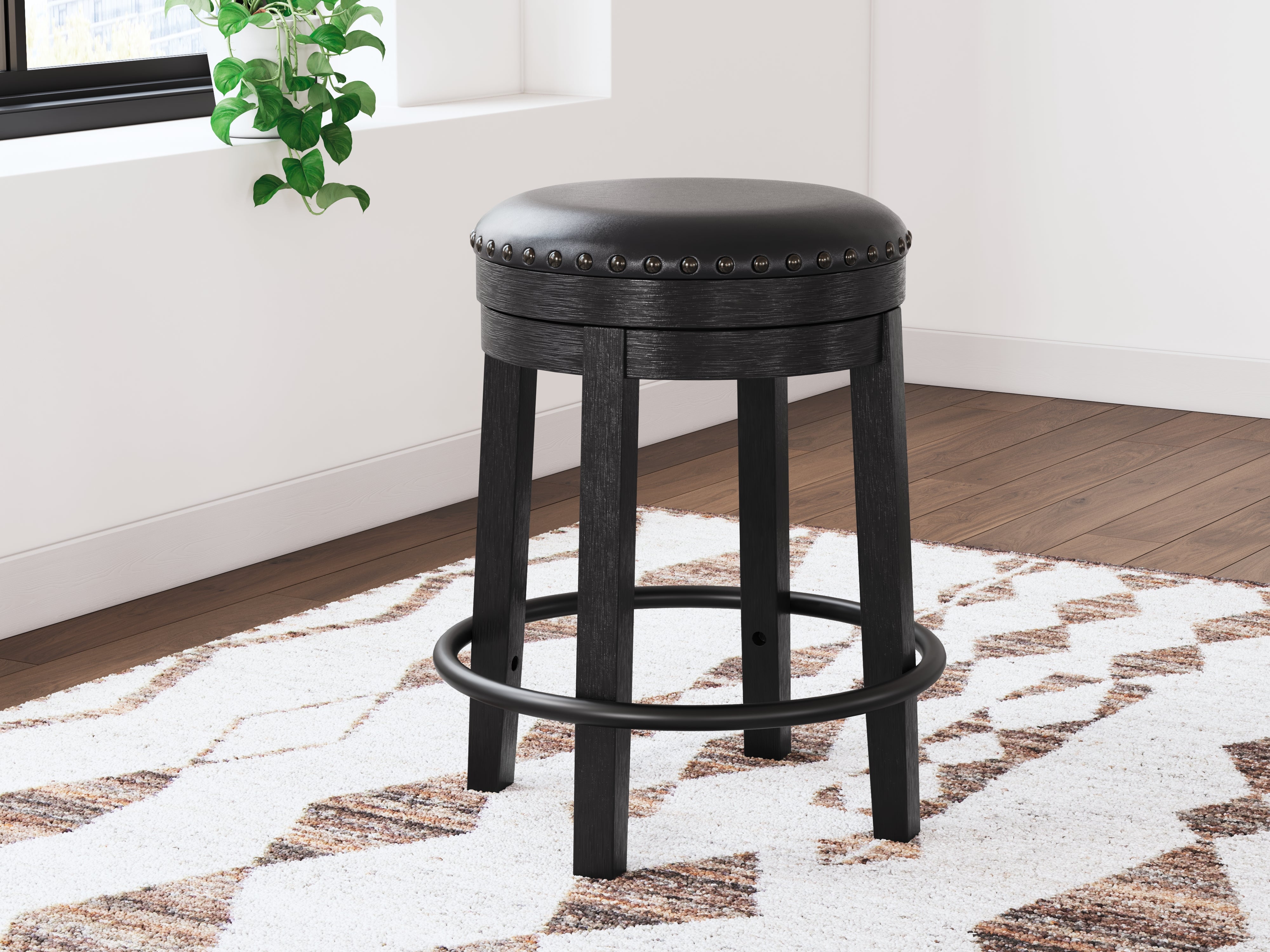 A2Z Furniture - Ashley Furniture - Valebeck Dining Room - UPH Swivel Stool (1/CN) / Black - D546-824