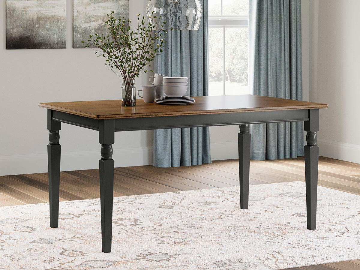 A2Z Furniture - Ashley Furniture - Owingsville Dining Room - Rectangular Dining Room Table / Black/Brown / 60"W x 36"D x 30"H - D580-25