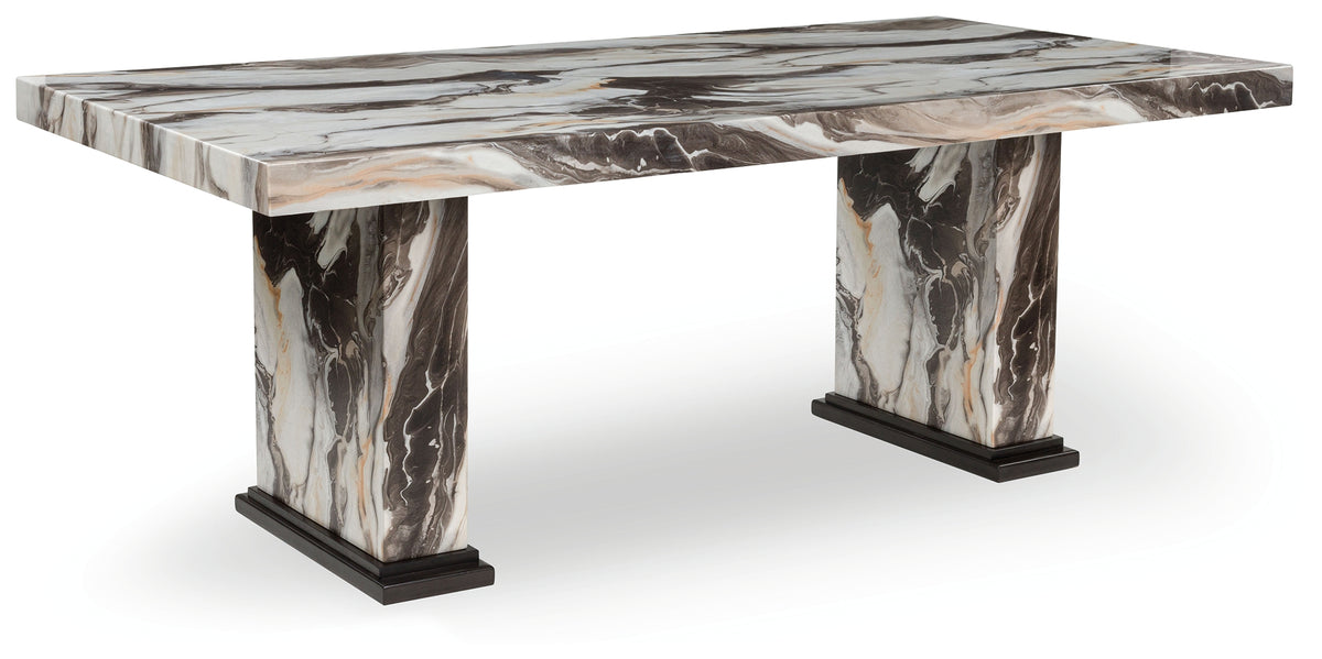 A2Z Furniture - Ashley Furniture - Jeshina Dining Table - Dining Table / Dark Brown/Beige - PCD581D4