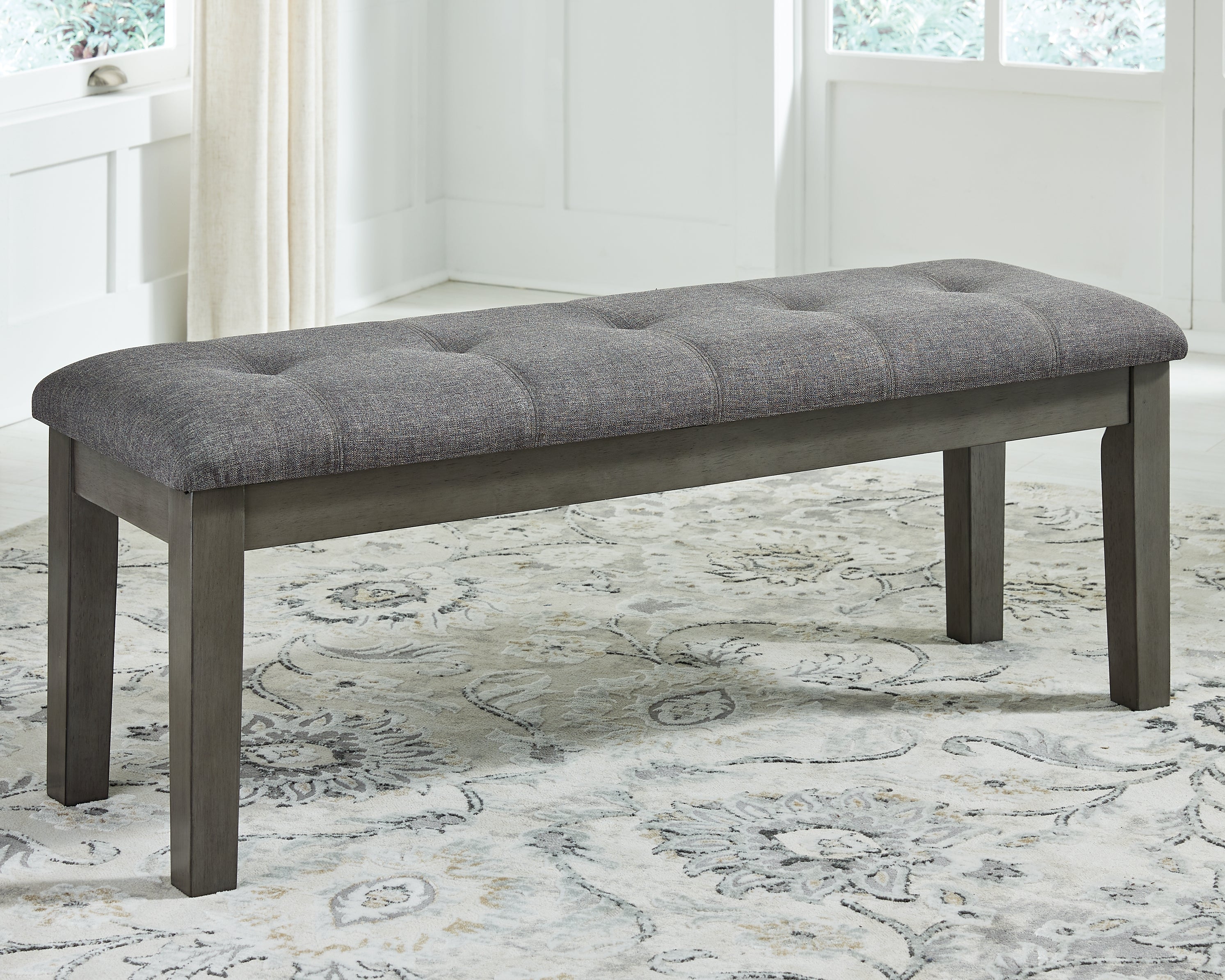 A2Z Furniture - Ashley Furniture - Hallanden Dining Room - Large UPH Dining Room Bench / Two-tone Gray - D589-00