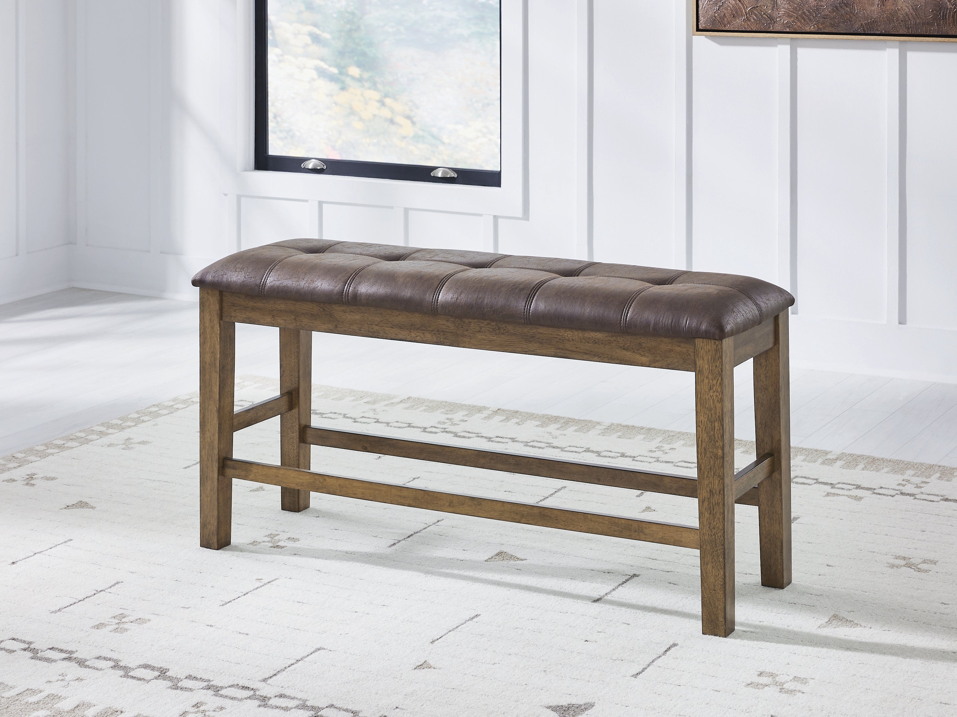 A2Z Furniture - Ashley Furniture - Urbinforte Dining Room - DBL Counter UPH Bench (1/CN) / Light Brown - PCD592-09
