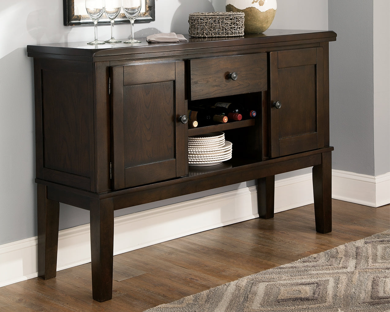 A2Z Furniture - Ashley Furniture - Haddigan Dining Room - Dining Room Server / Dark Brown - D596-60