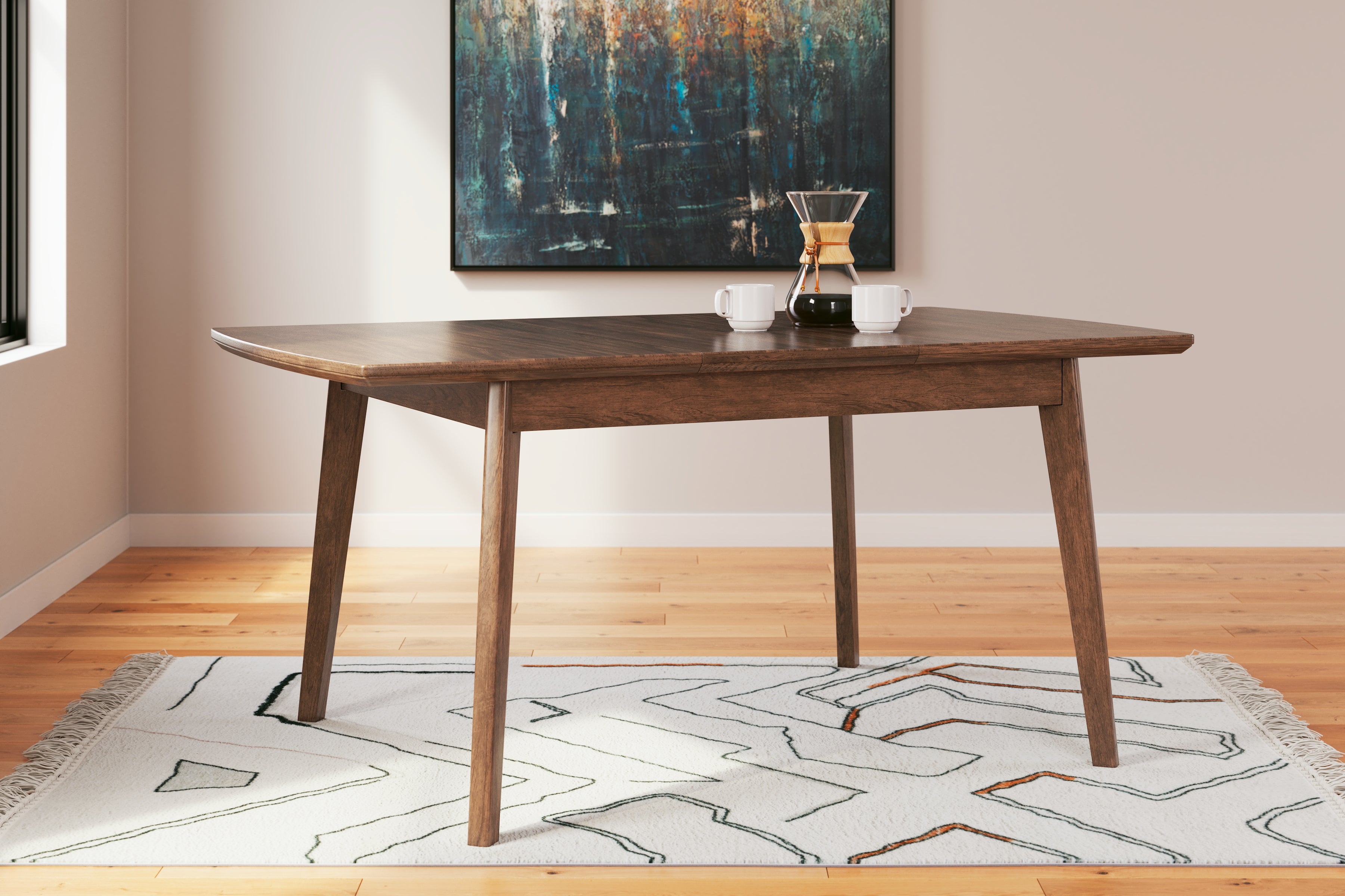A2Z Furniture - Ashley Furniture - Lyncott Dining Room - RECT DRM Butterfly EXT Table / Brown - D615-35
