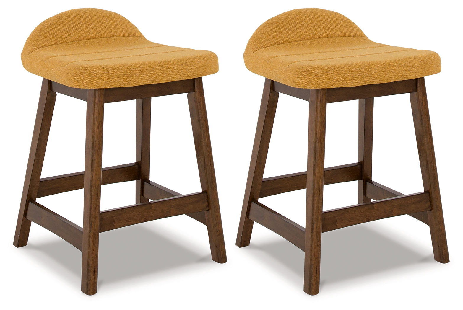 A2Z Furniture - Ashley Furniture - Lyncott Dining Room - Counter Height Bar Stool (Set of 2) / Mustard/Brown - D615-424X2