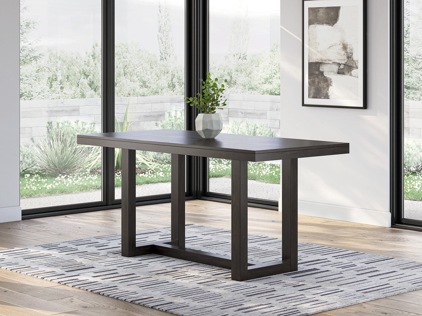 A2Z Furniture - Ashley Furniture - Neymorton Dining Room - RECT Dining Room Counter Table / Dark Grayish Brown - D618-13