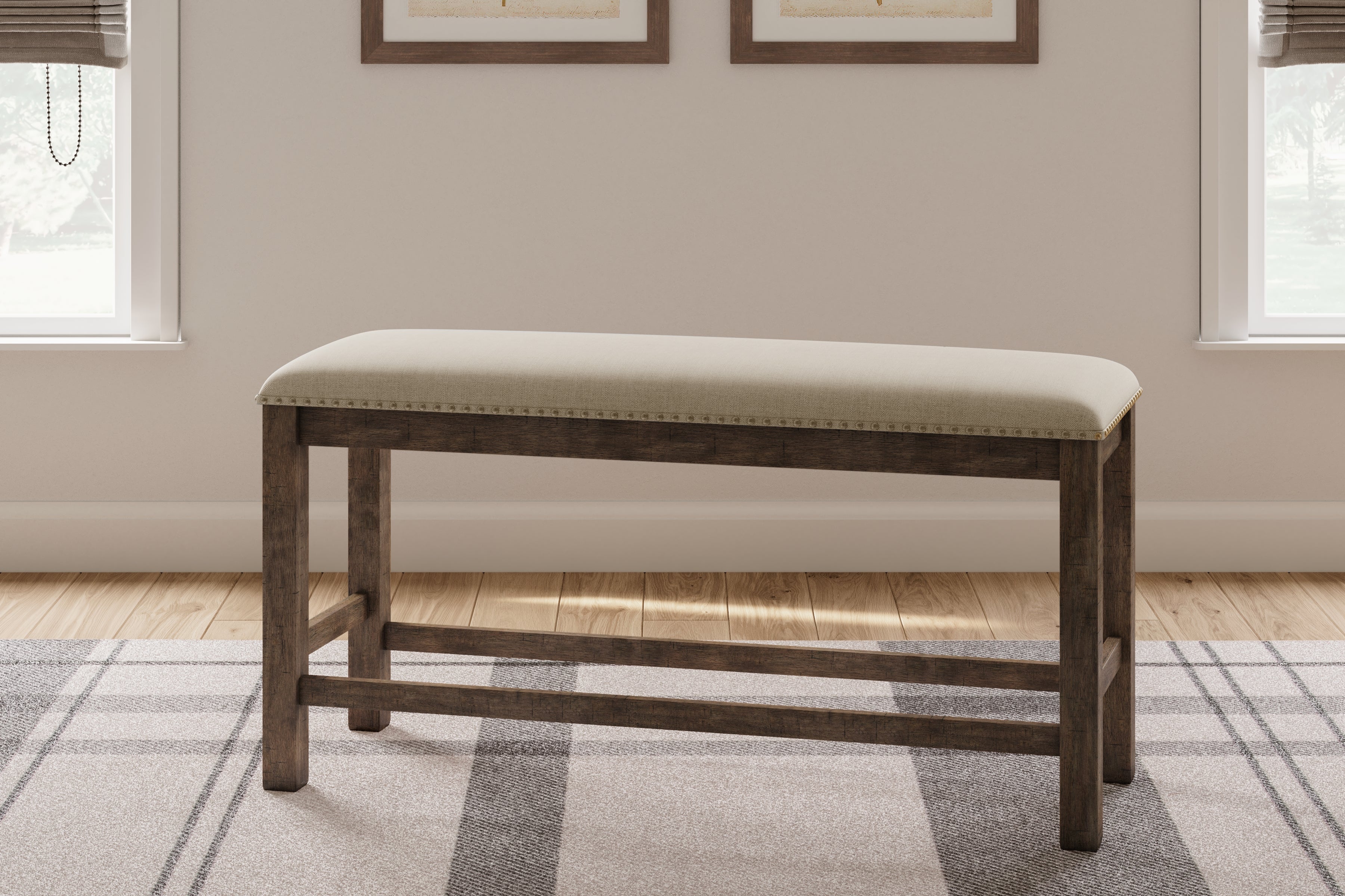 A2Z Furniture - Ashley Furniture - Moriville Dining Room - Double UPH Bench (1/CN) / Beige - D631-09