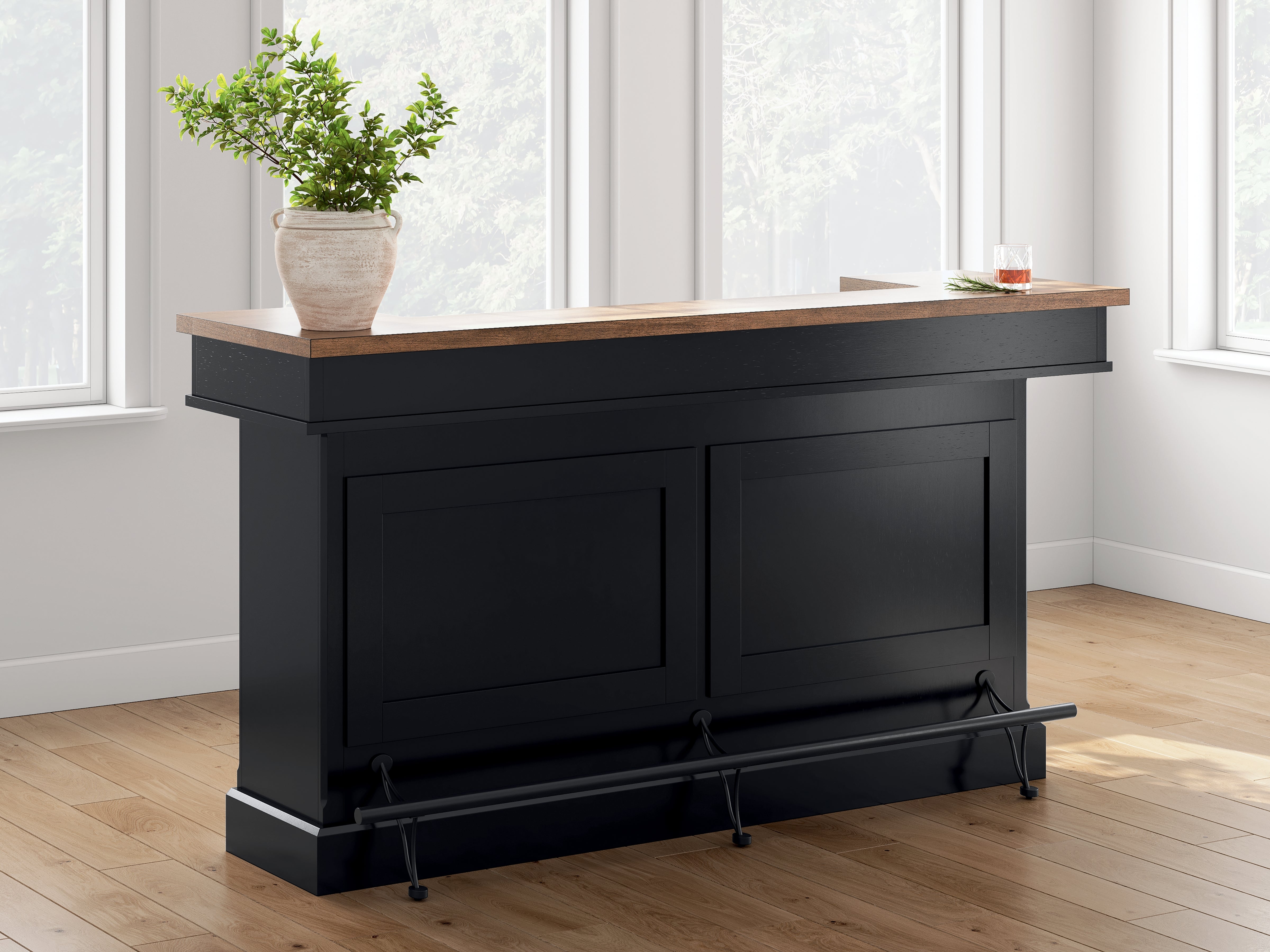 A2Z Furniture - Ashley Furniture - Wildenauer 78" Bar - Bar / Brown/Black - D634-65