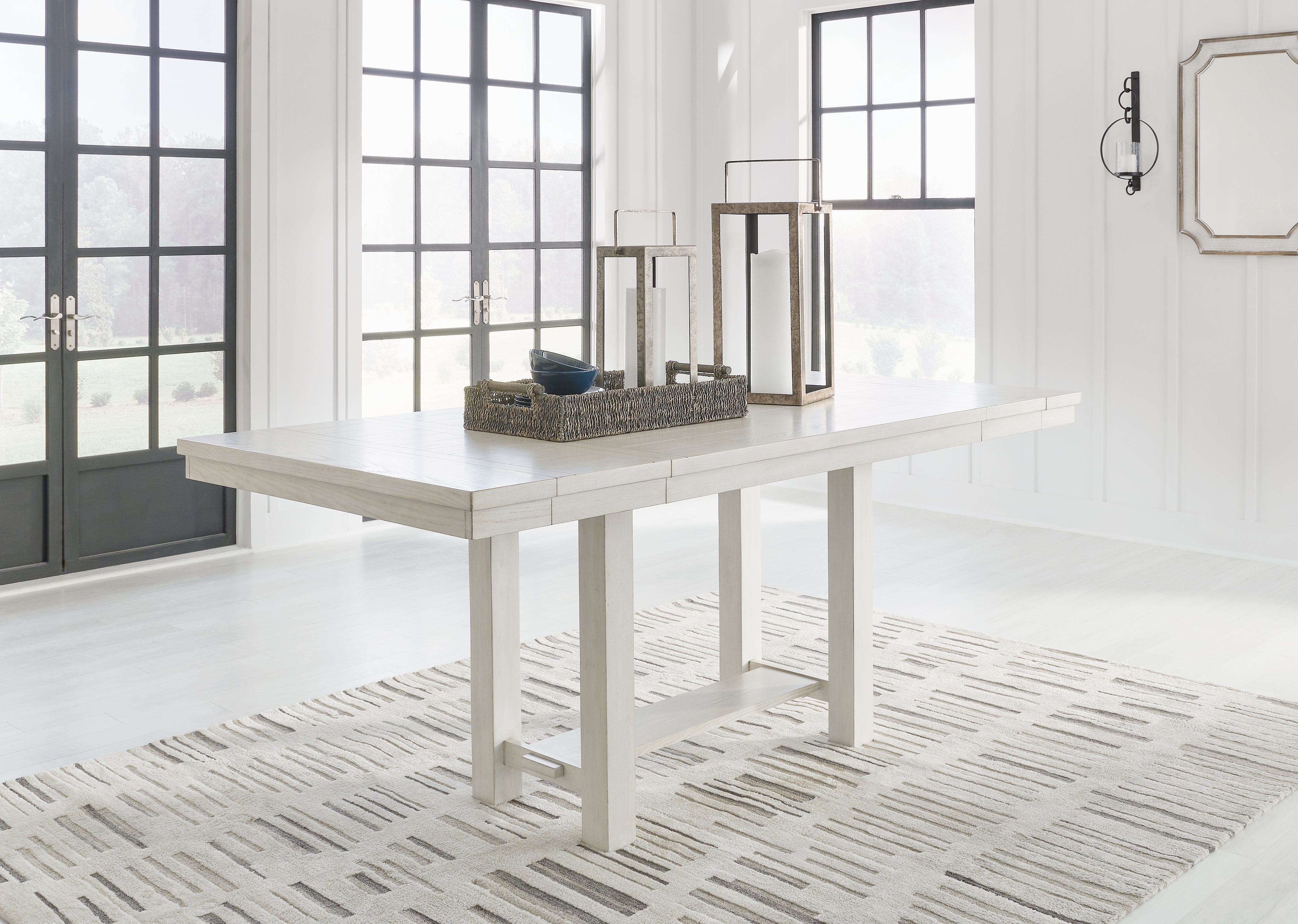 A2Z Furniture - Ashley Furniture - Robbinsdale Dining Room - RECT DRM Counter EXT Table / Antique White - D642-32