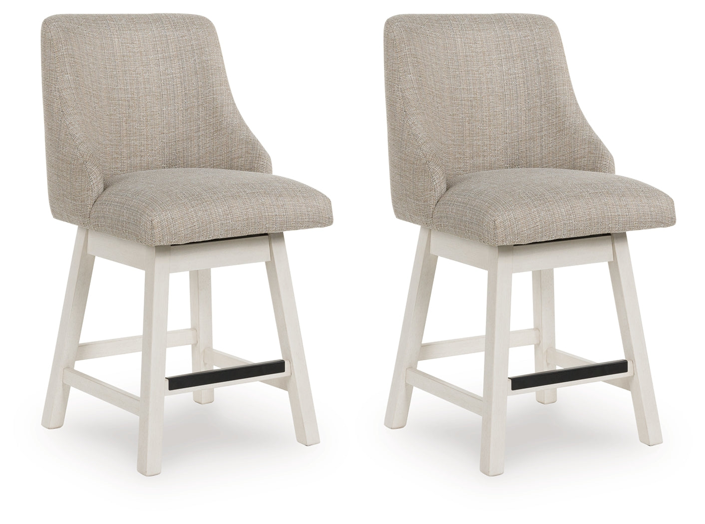 A2Z Furniture - Ashley Furniture - Robbinsdale Dining Room - Counter Height Barstool (Set of 2) / Antique White - D642-324X2