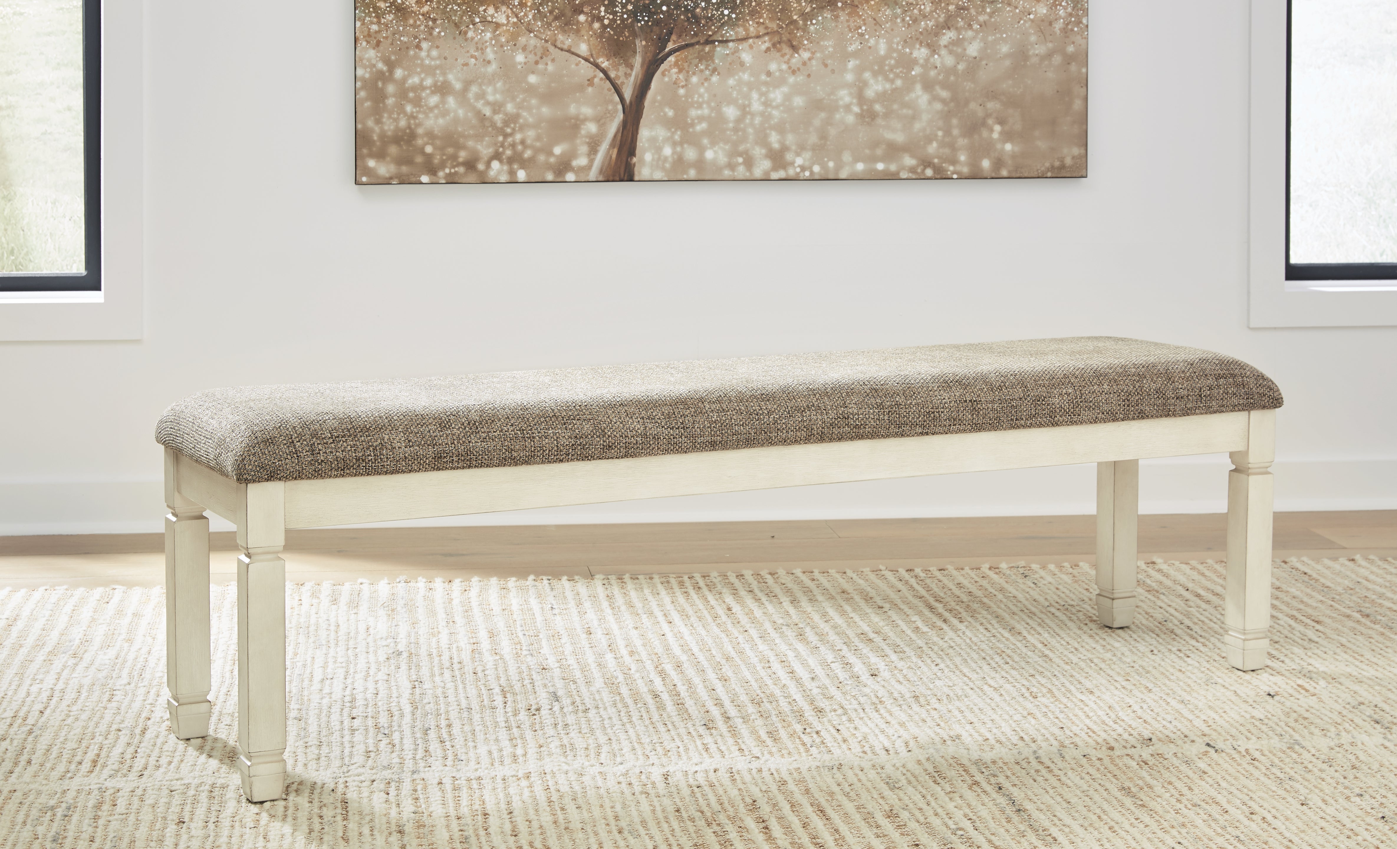 A2Z Furniture - Ashley Furniture - Bolanburg Dining Room - Extra Large UPH DRM Bench / Two-tone - D647-08