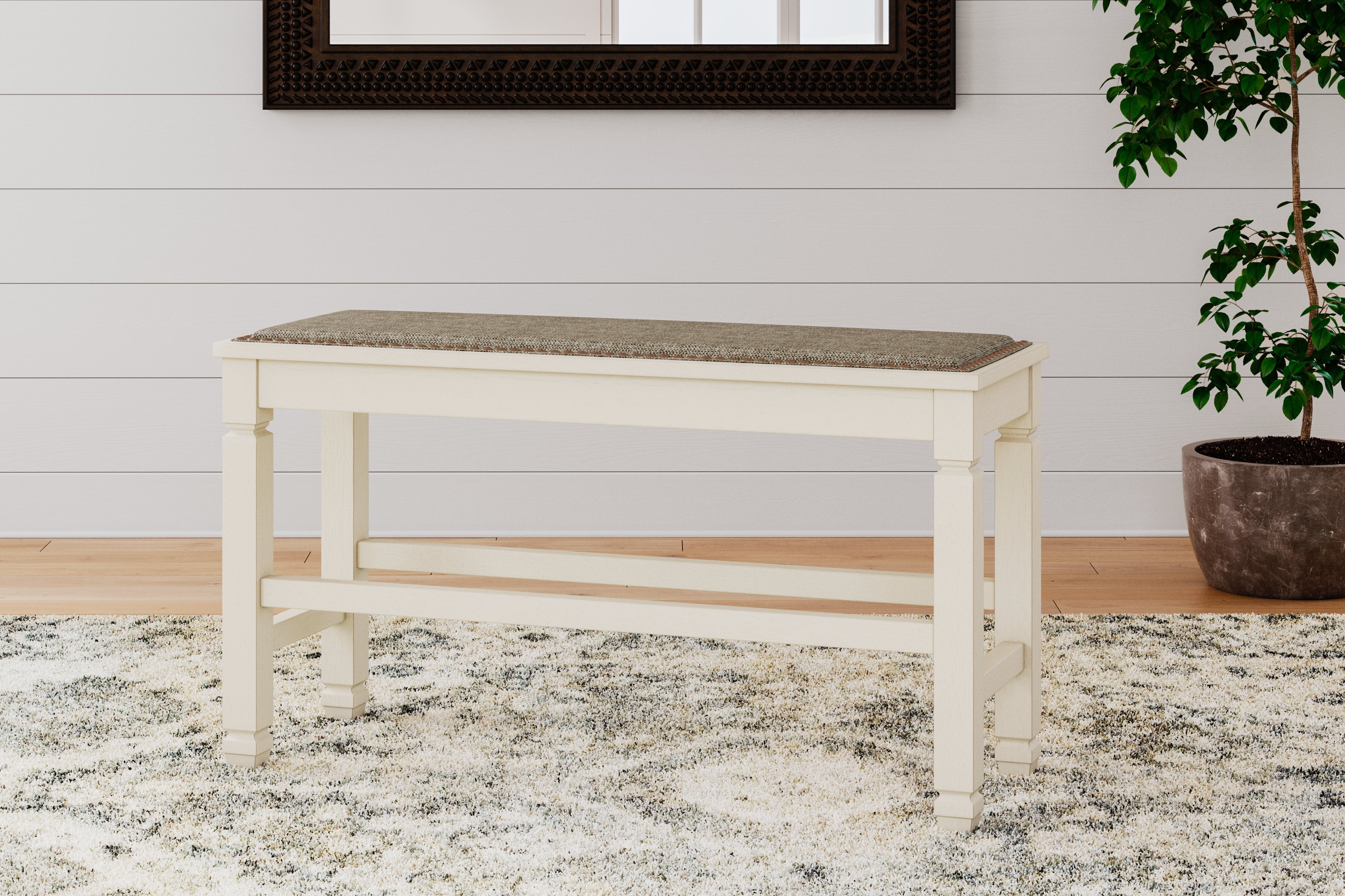 A2Z Furniture - Ashley Furniture - Bolanburg Dining Room - DBL Counter UPH Bench (1/CN) / Two-tone - D647-09