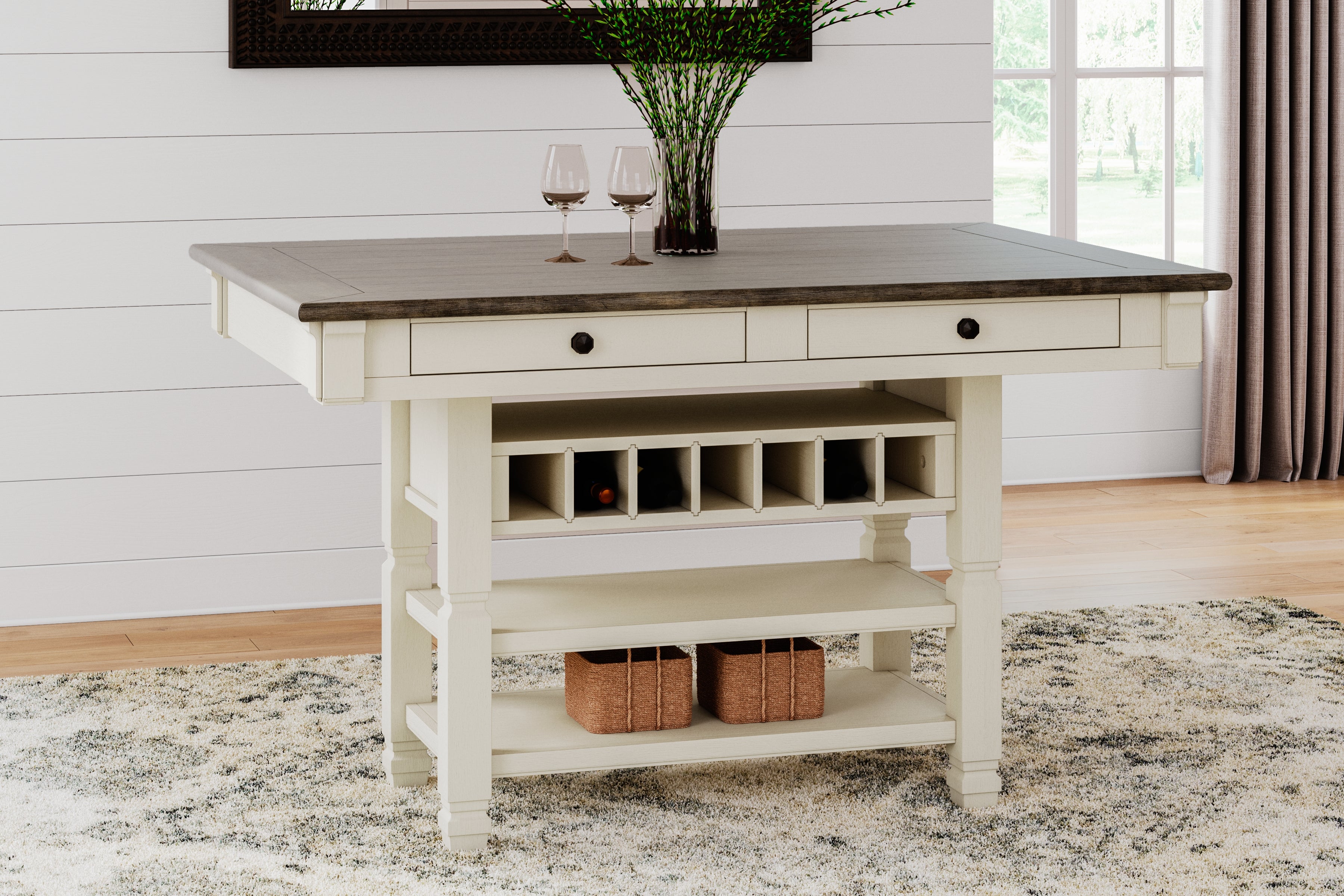 A2Z Furniture - Ashley Furniture - Bolanburg Dining Room - RECT Dining Room Counter Table / Two-tone - D647-32