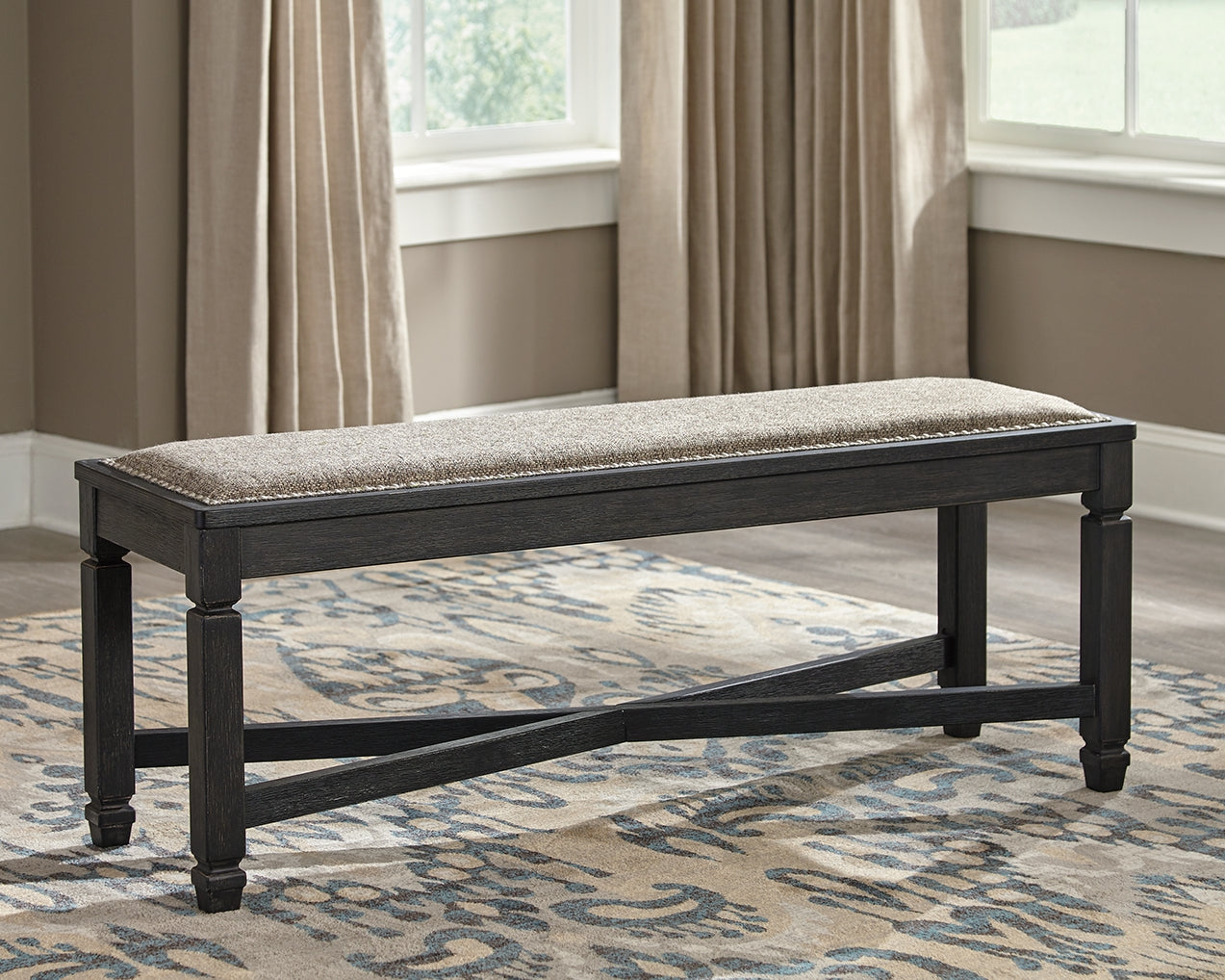 A2Z Furniture - Ashley Furniture - Tyler Creek Dining Room - Upholstered Bench / Black/Grayish Brown - D736-00