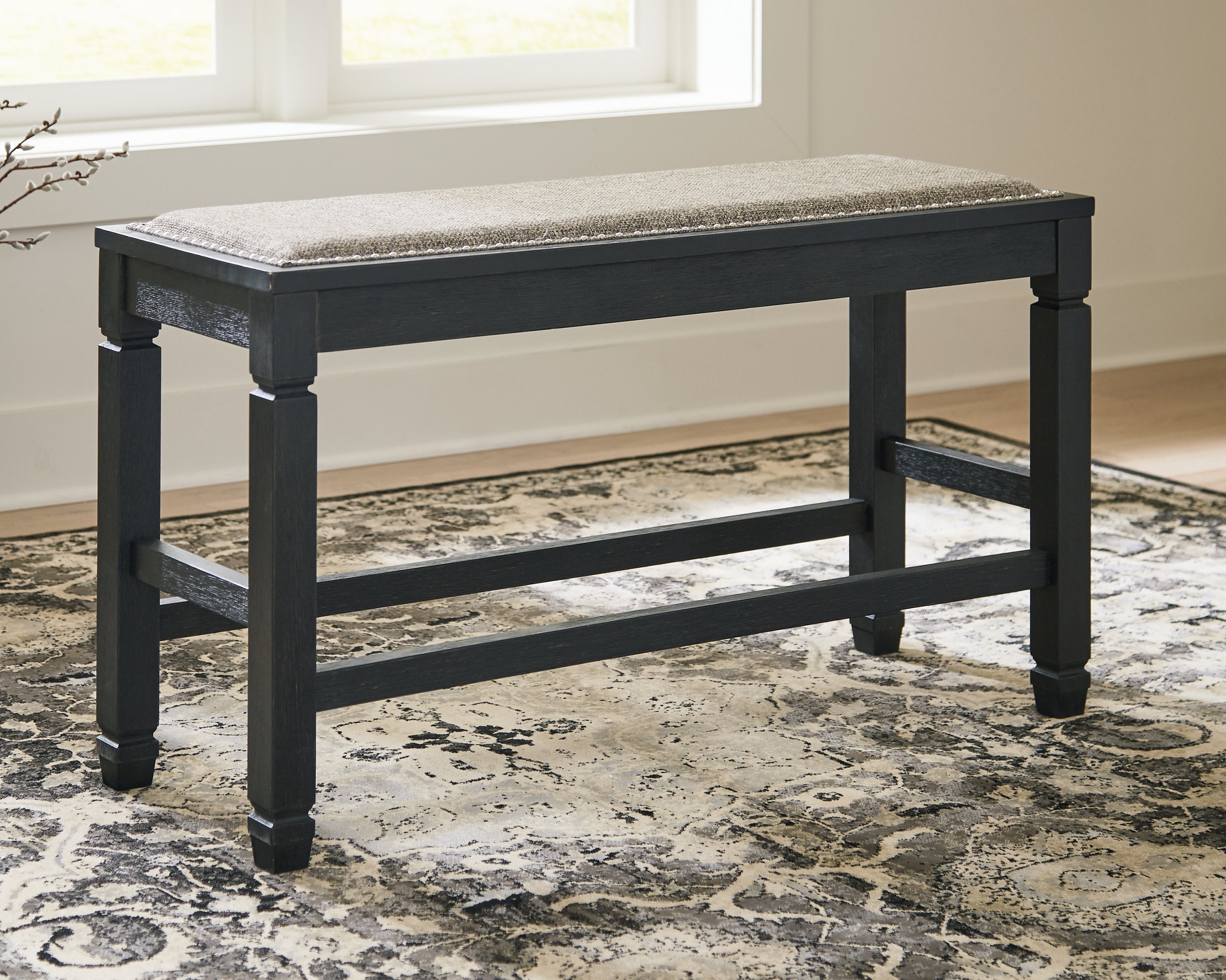A2Z Furniture - Ashley Furniture - Tyler Creek Dining Room - DBL Counter UPH Bench (1/CN) / Antique Black - D736-09