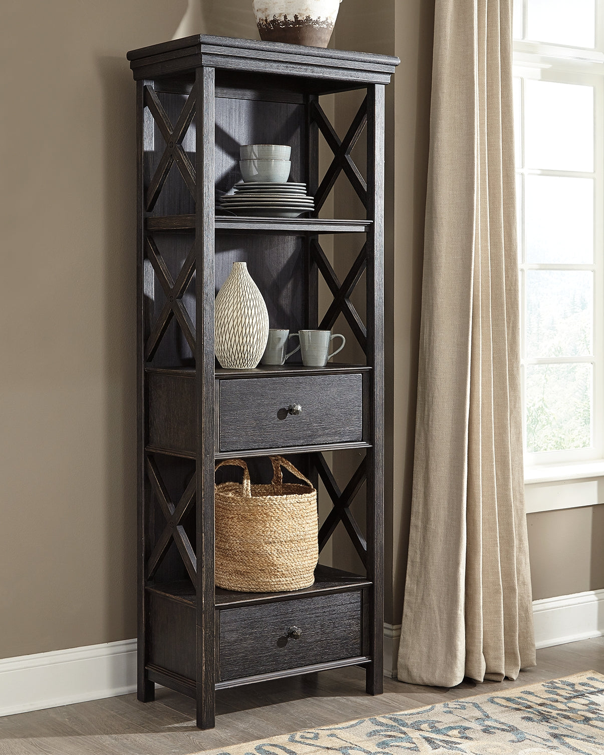 A2Z Furniture - Ashley Furniture - Tyler Creek Dining Room - Display Cabinet / Black/Gray - D736-76