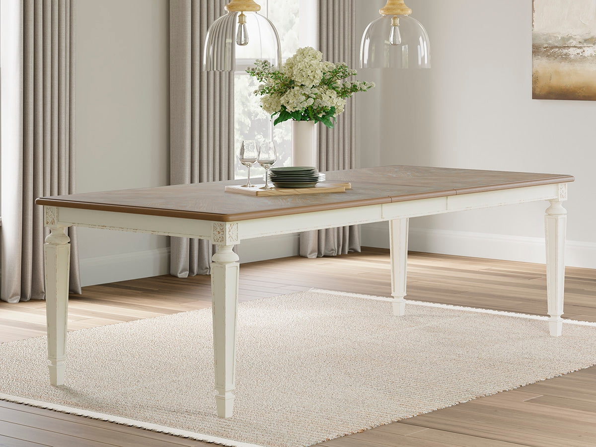 A2Z Furniture - Ashley Furniture - Realyn Dining Room - RECT Dining Room EXT Table / Chipped White - D743-45
