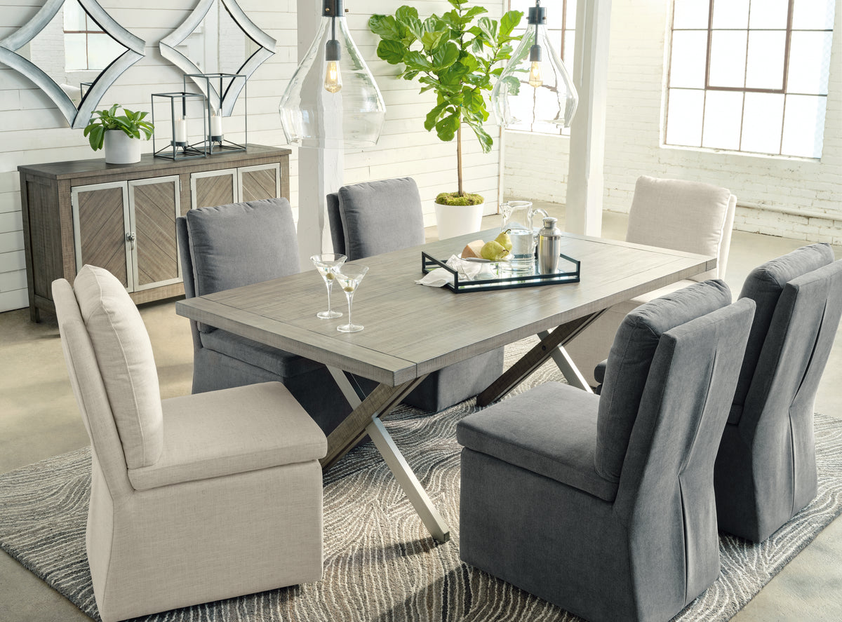 A2Z Furniture - Ashley Furniture - Krystanza Dining Room - Rectangular Dining Room Table / Weathered Gray - D766-25