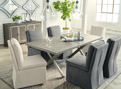 A2Z Furniture - Ashley Furniture - Krystanza Dining Room - Rectangular Dining Room Table / Weathered Gray - D766-25