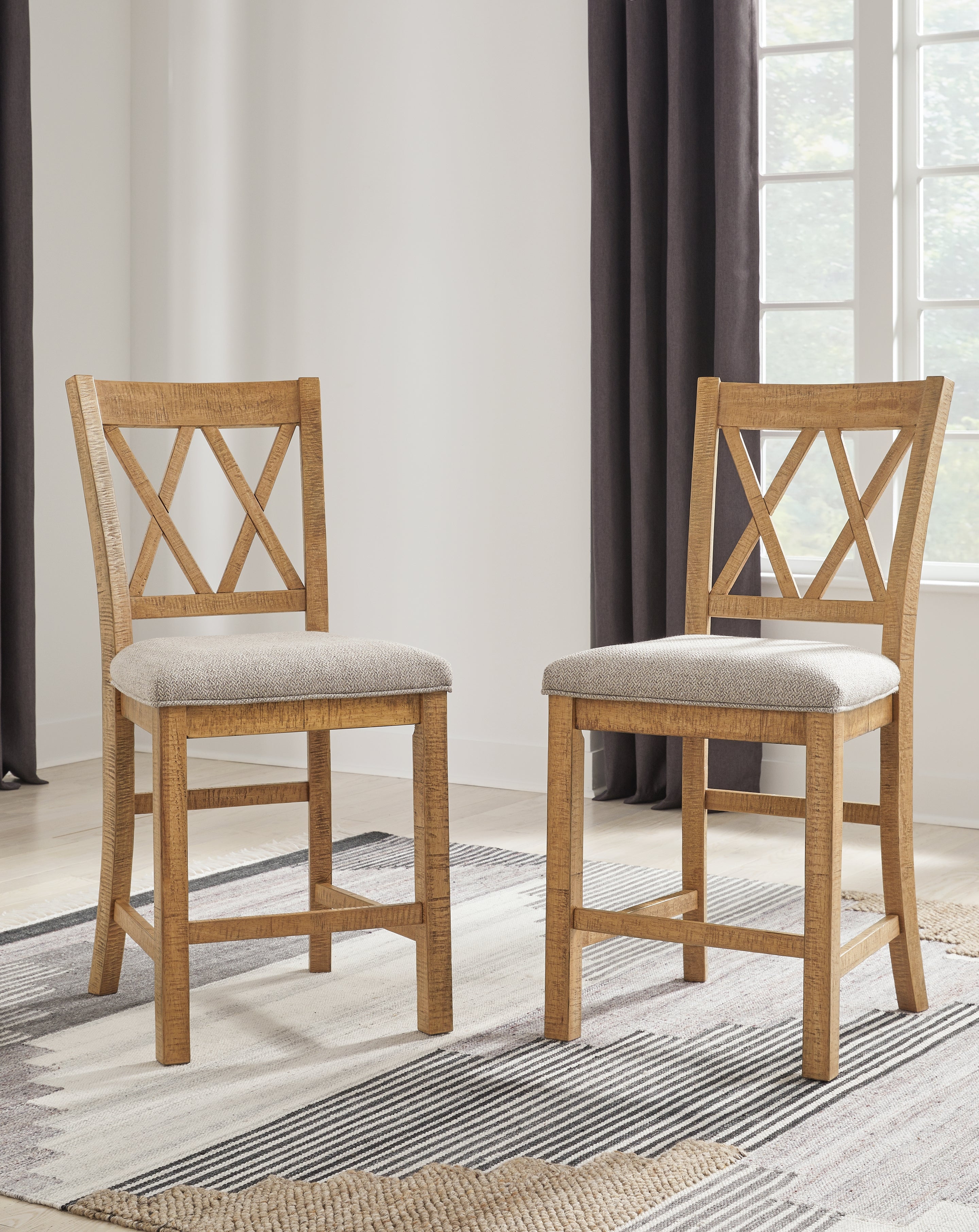 A2Z Furniture - Ashley Furniture - Havonplane Dining Room - Barstool (Set of 2) / Brown - D773-124X2