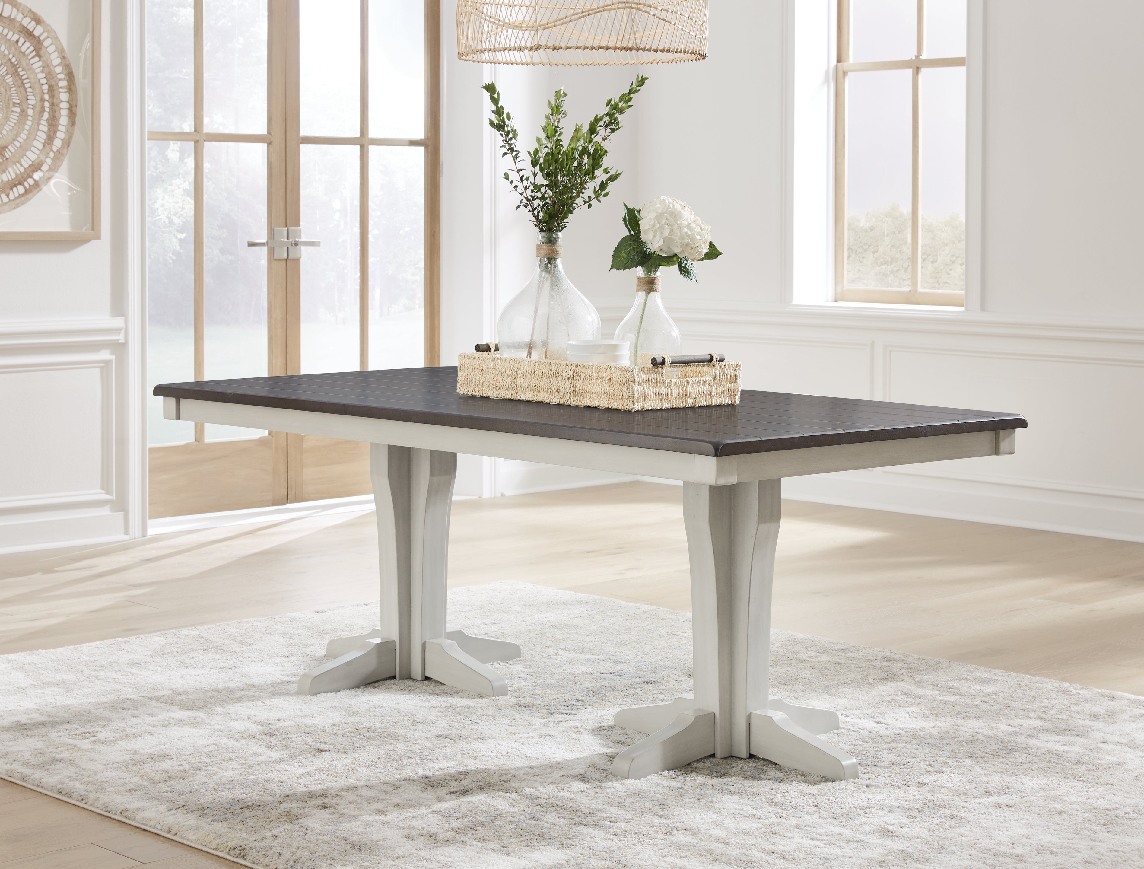 A2Z Furniture - Ashley Furniture - Darborn Dining Room - Dining Table / Gray/Brown / 40"W x 78"D x 30"H - D796D3