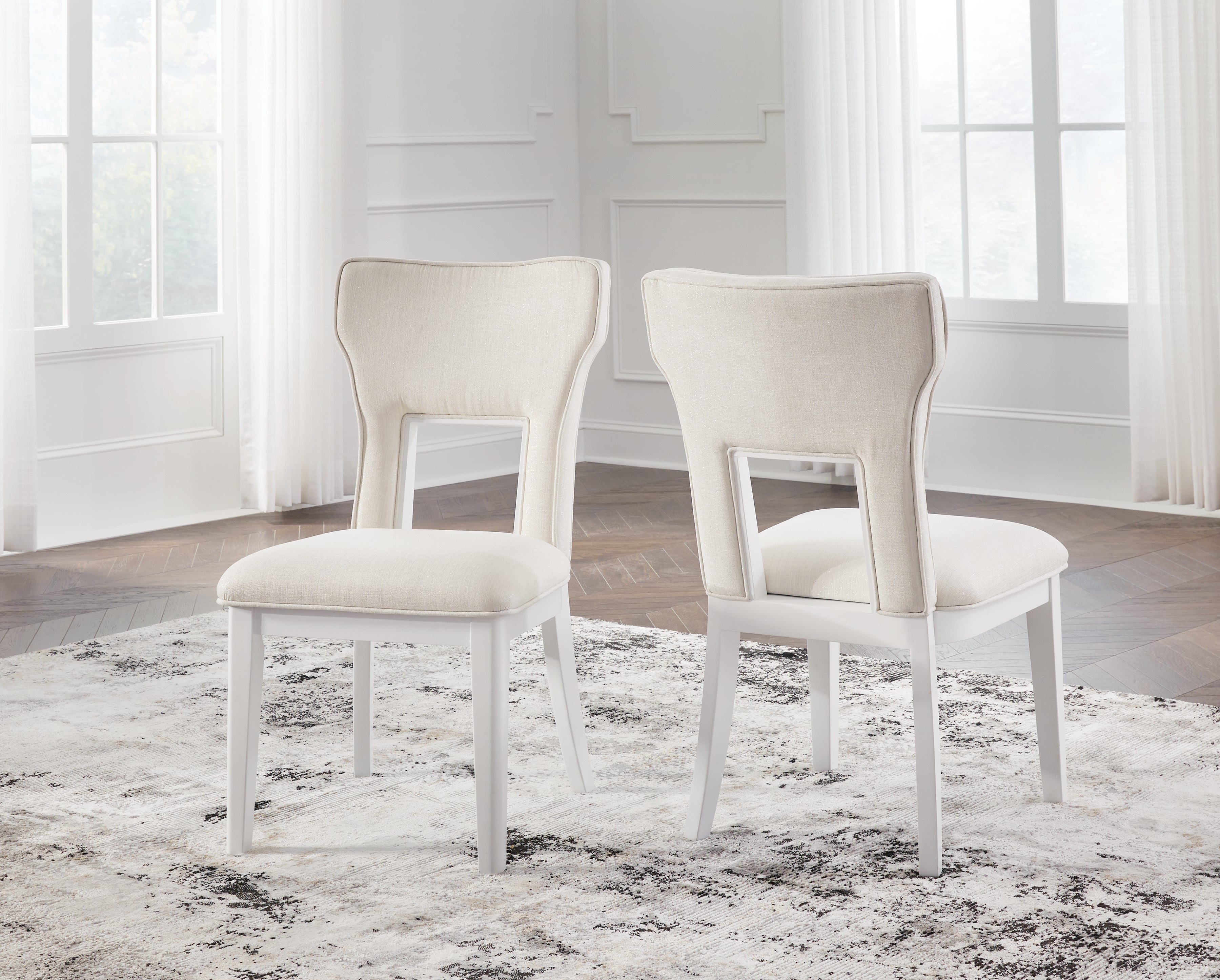 A2Z Furniture - Ashley Furniture - Chalanna Dining Room - Dining Chair (Set of 2) / White - D822-01X2