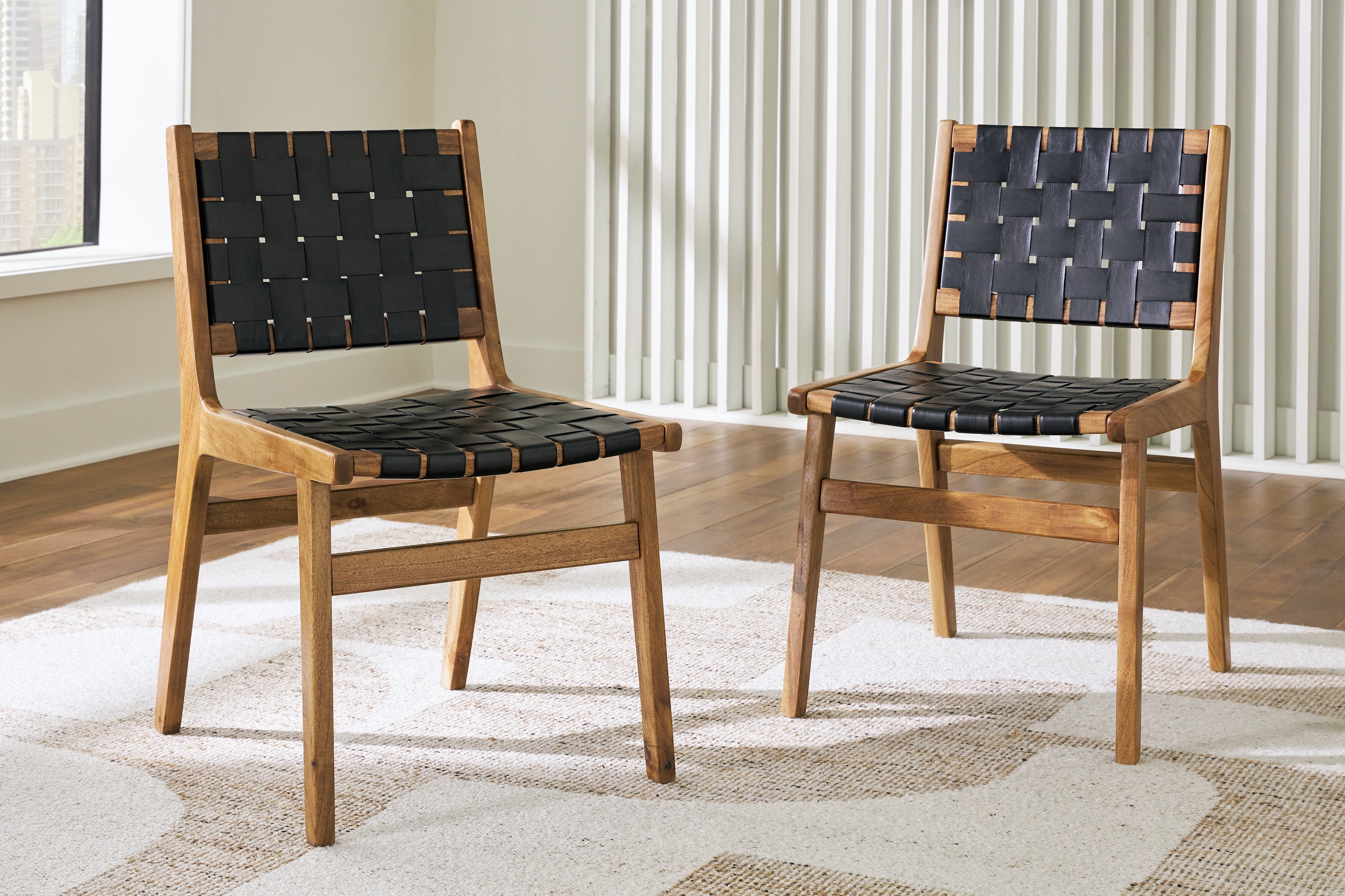A2Z Furniture - Ashley Furniture - Fortmaine Dining Room - Dining Chair (Set of 2) / Brown/Black - D872-01X2