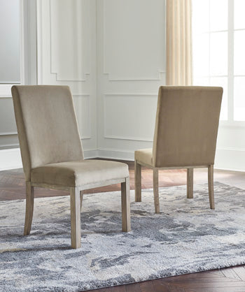 A2Z Furniture - Ashley Furniture - Chrestner Dining Room - Dining Chair (Set of 2) / Gray/Brown - D983-01X2