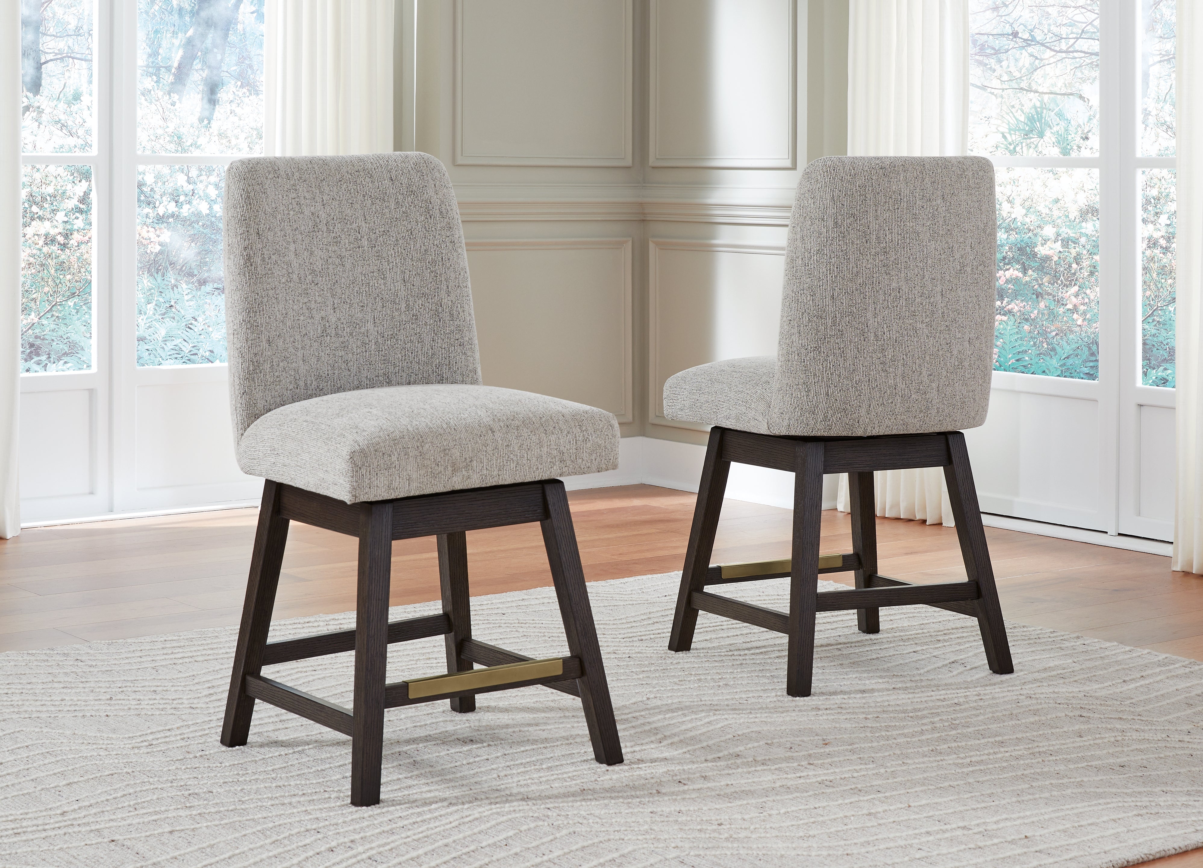 A2Z Furniture - Ashley Furniture - Burkhaus Dining Room - Counter Height Barstool (Set of 2) / Dark Brown - D984-124X2