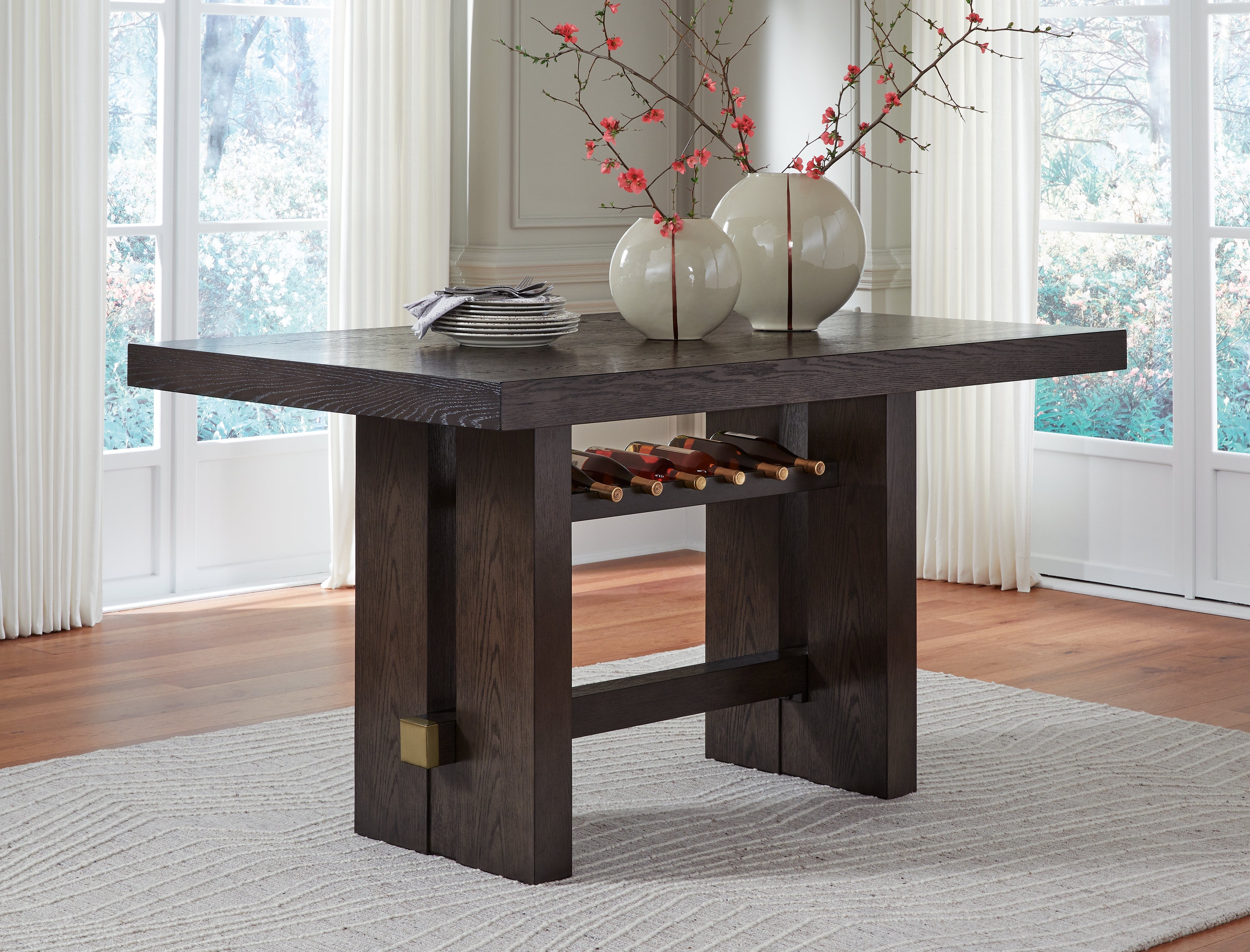 A2Z Furniture - Ashley Furniture - Burkhaus Dining Room - RECT Dining Room Counter Table / Dark Brown - D984-32