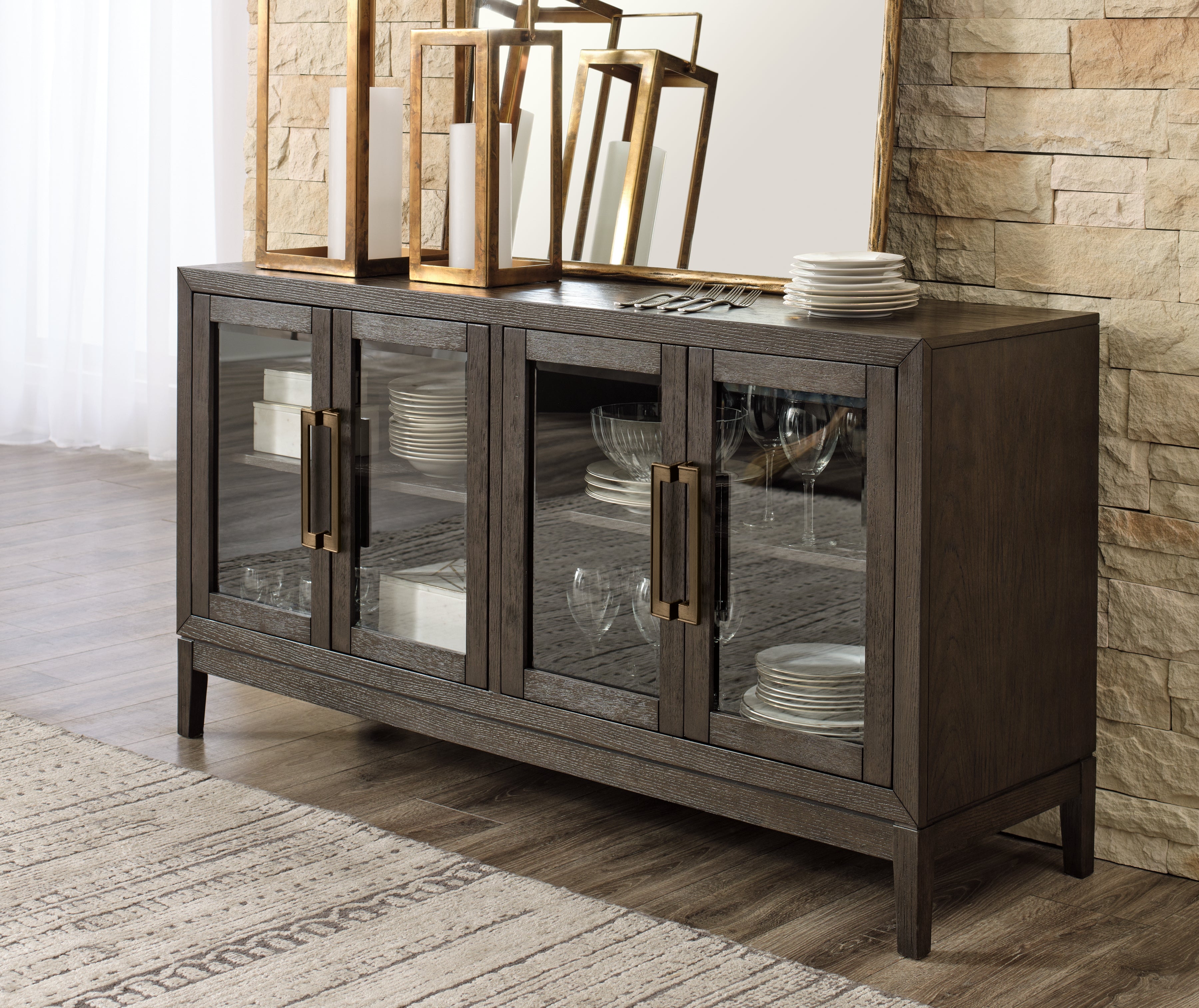 A2Z Furniture - Ashley Furniture - Burkhaus Dining Room - Counter Height Barstool (Set of 2) / Dark Brown - D984-124X2