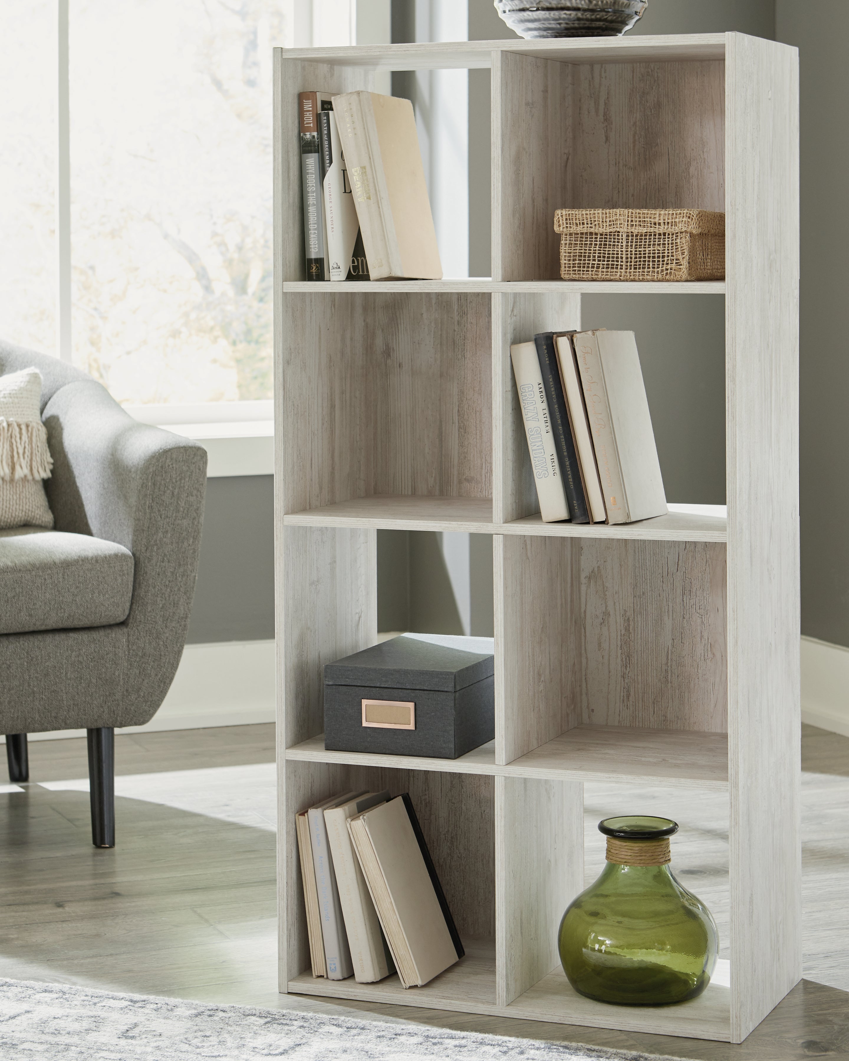 A2Z Furniture - Ashley Furniture - Paxberry Eight Cube Organizer - Eight Cube Organizer / Whitewash - EA1811-4X2