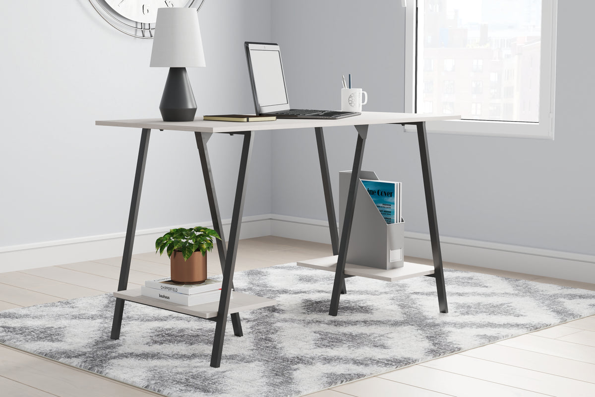 A2Z Furniture - Ashley Furniture - Bayflynn Office Desk - Home Office Desk / White/Black - H288-27